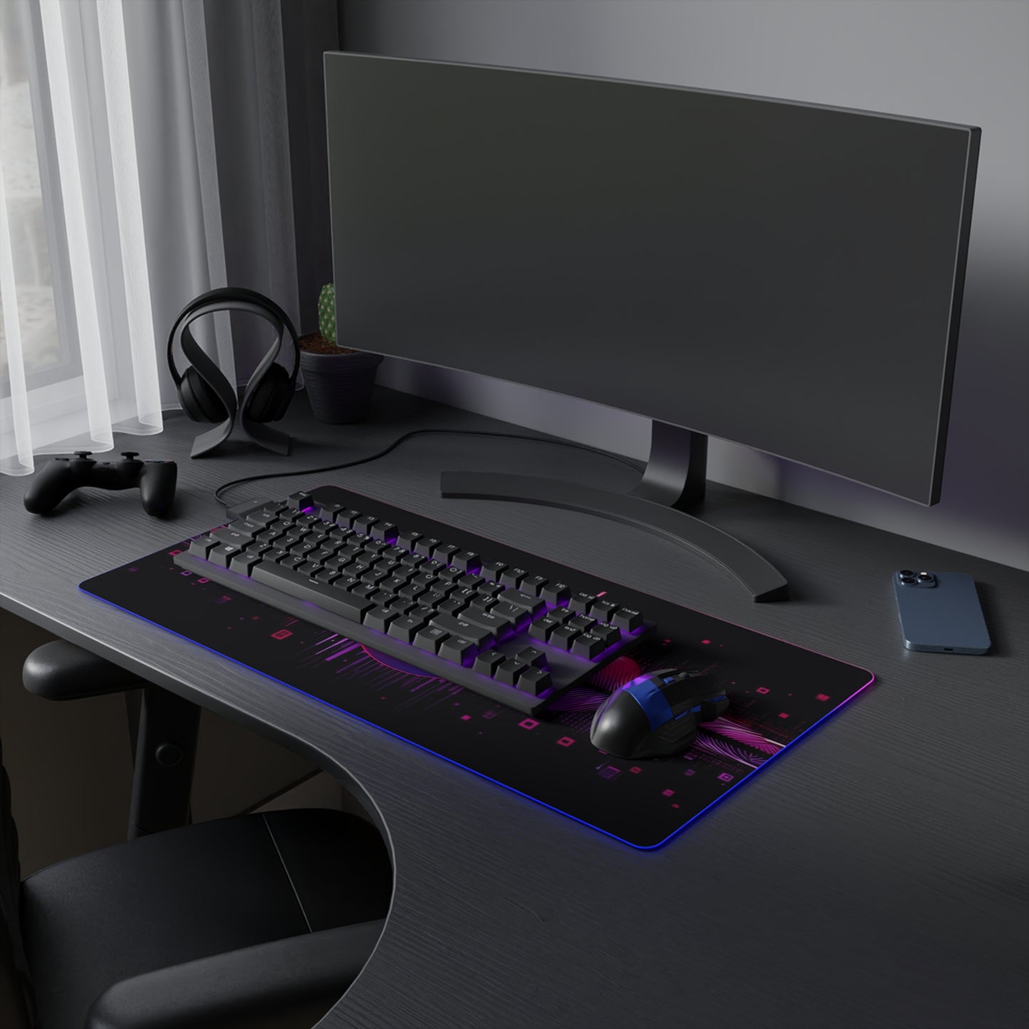Vidiac LED Gaming Mouse Pad Dark