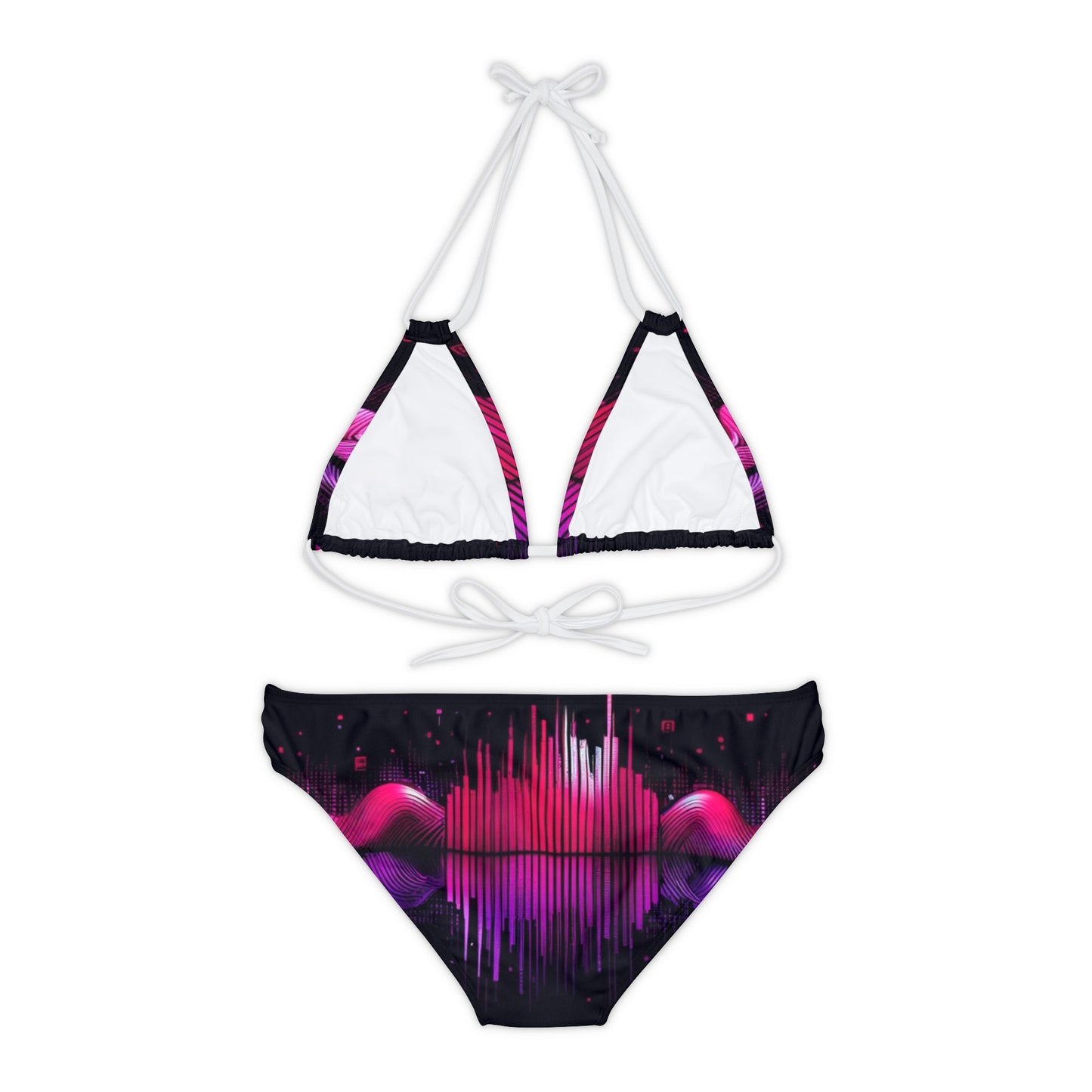 Vidiac Strappy Bikini Set (AOP) Dark