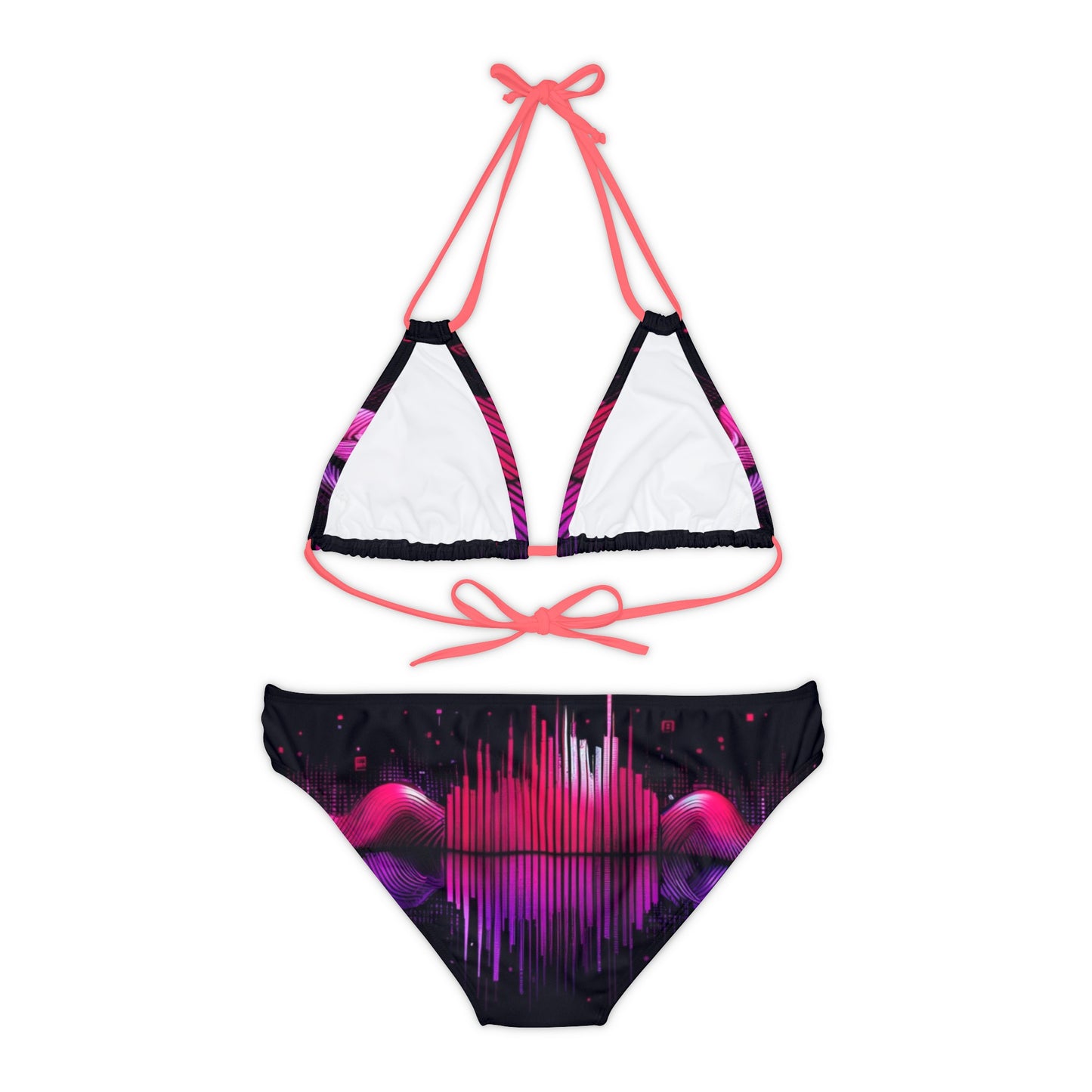 Vidiac Strappy Bikini Set (AOP) Dark