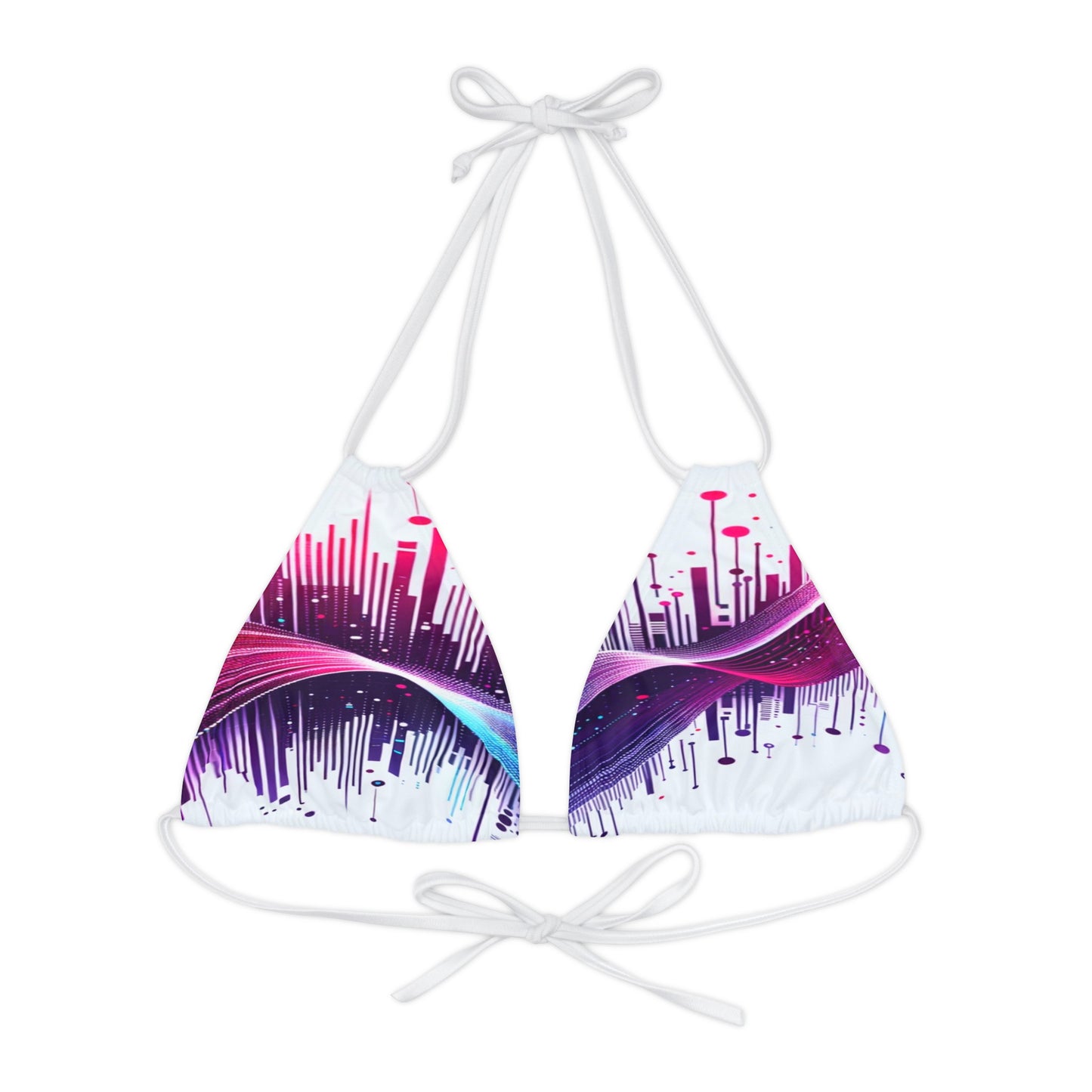 Vidiac Strappy Triangle Bikini Top (AOP) Light