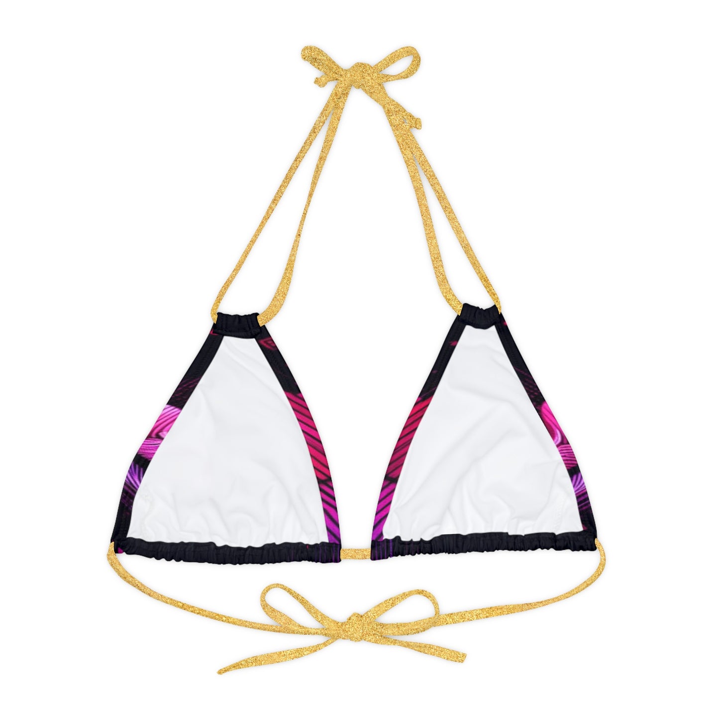 Vidiac Strappy Triangle Bikini Top (AOP) Dark