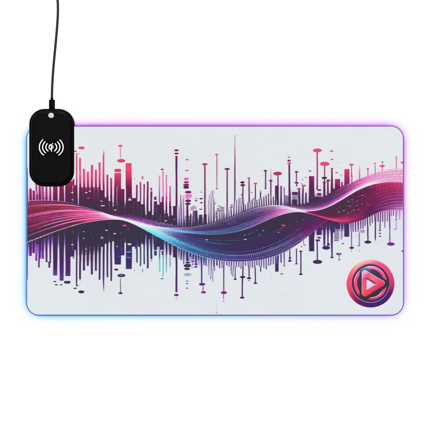 Vidiac LED Gaming Mouse Pad White, Wireless Charging