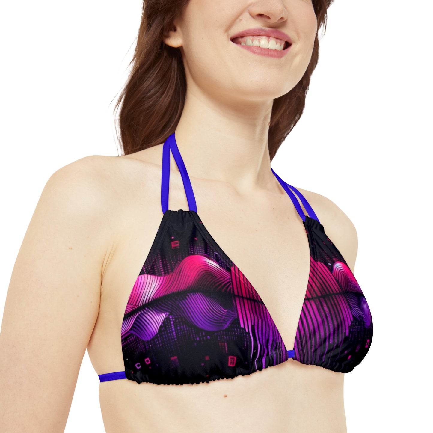 Vidiac Strappy Bikini Set (AOP) Dark