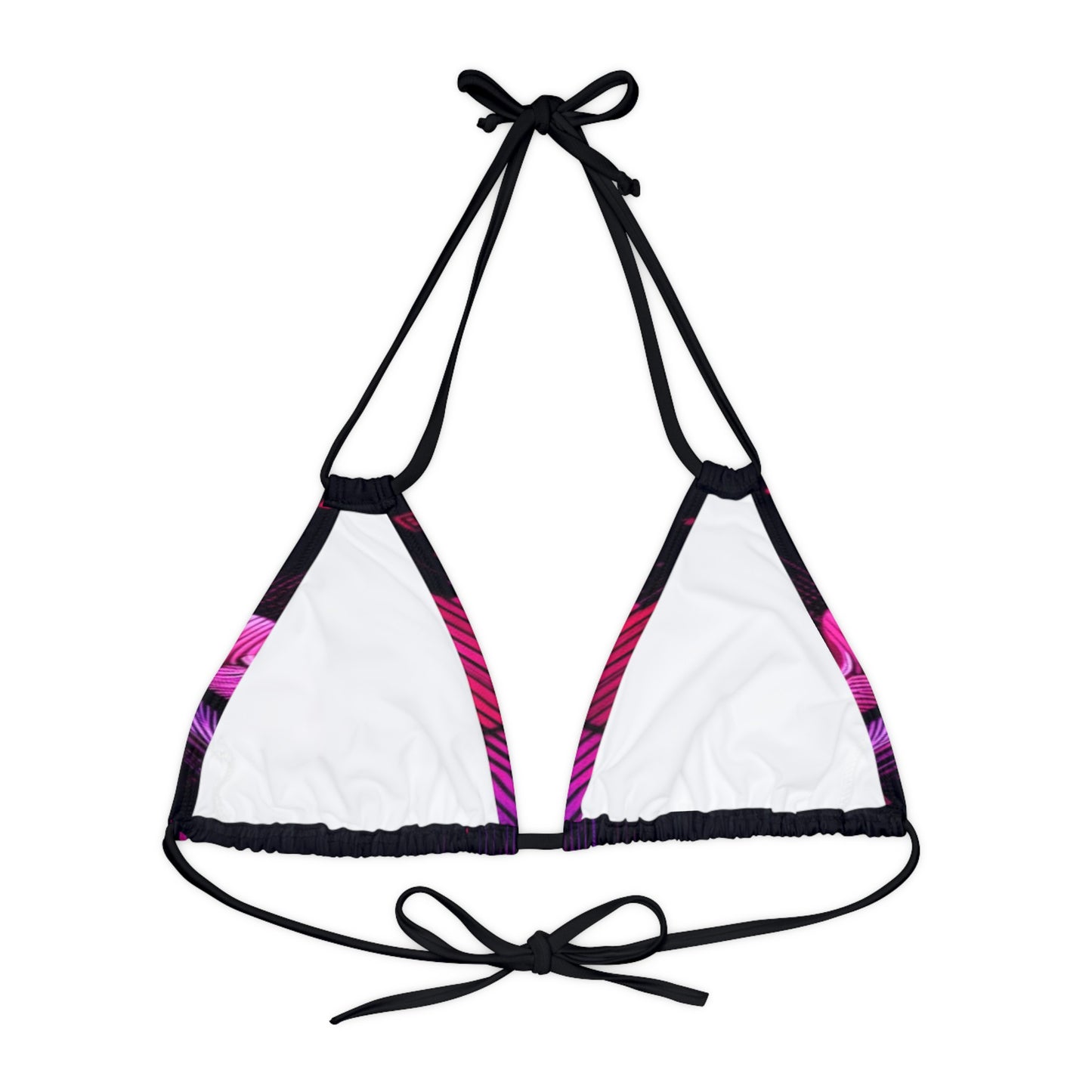 Vidiac Strappy Triangle Bikini Top (AOP) Dark