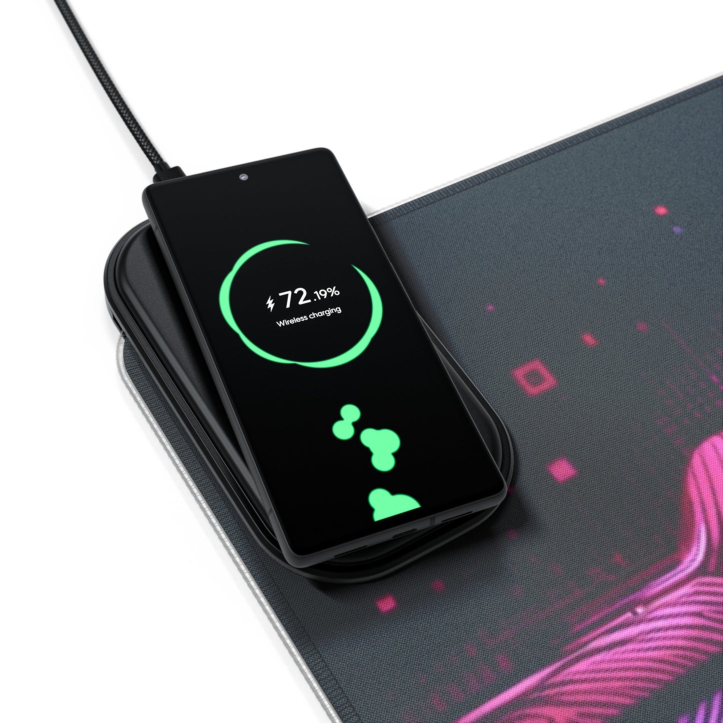Vidiac LED Gaming Mouse Pad Dark, Wireless Charging