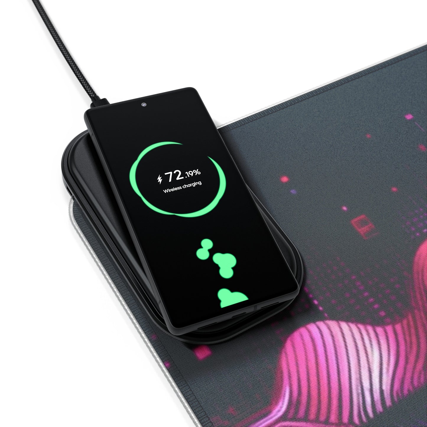 Vidiac LED Gaming Mouse Pad Dark, Wireless Charging