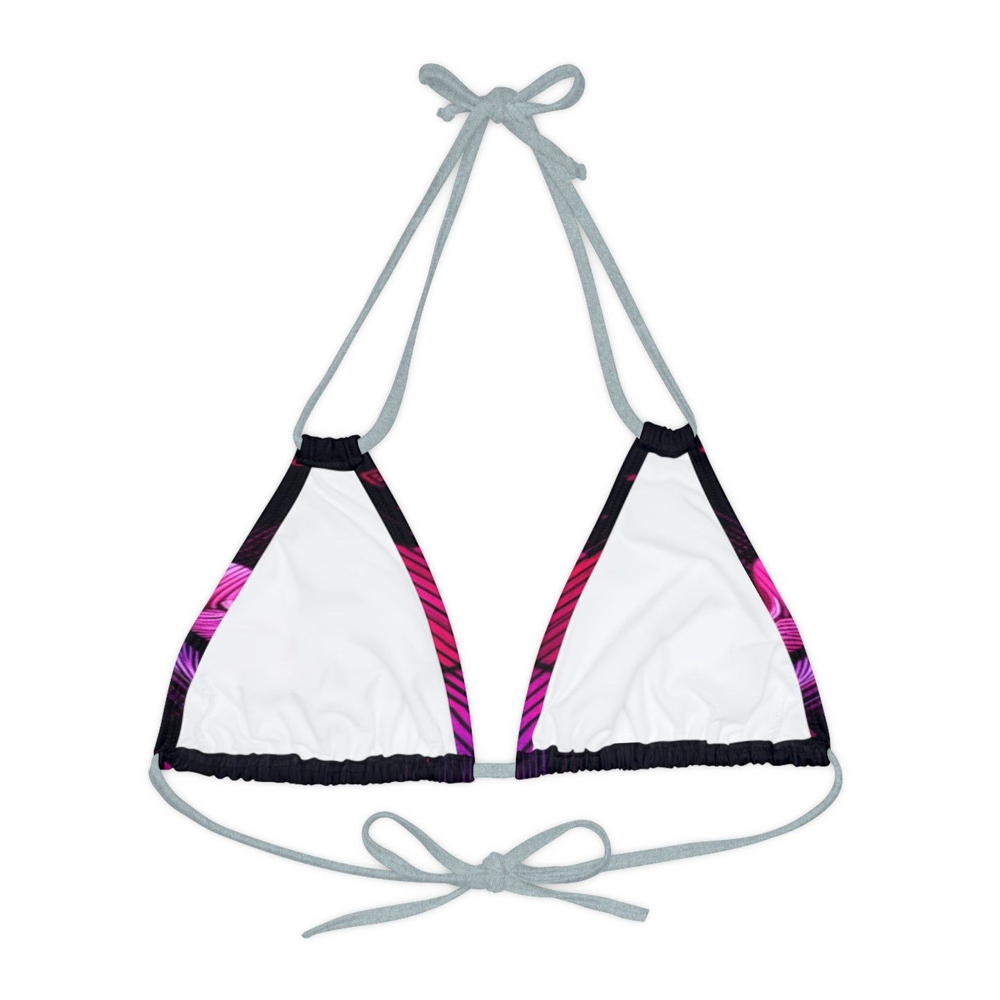 Vidiac Strappy Triangle Bikini Top (AOP) Dark
