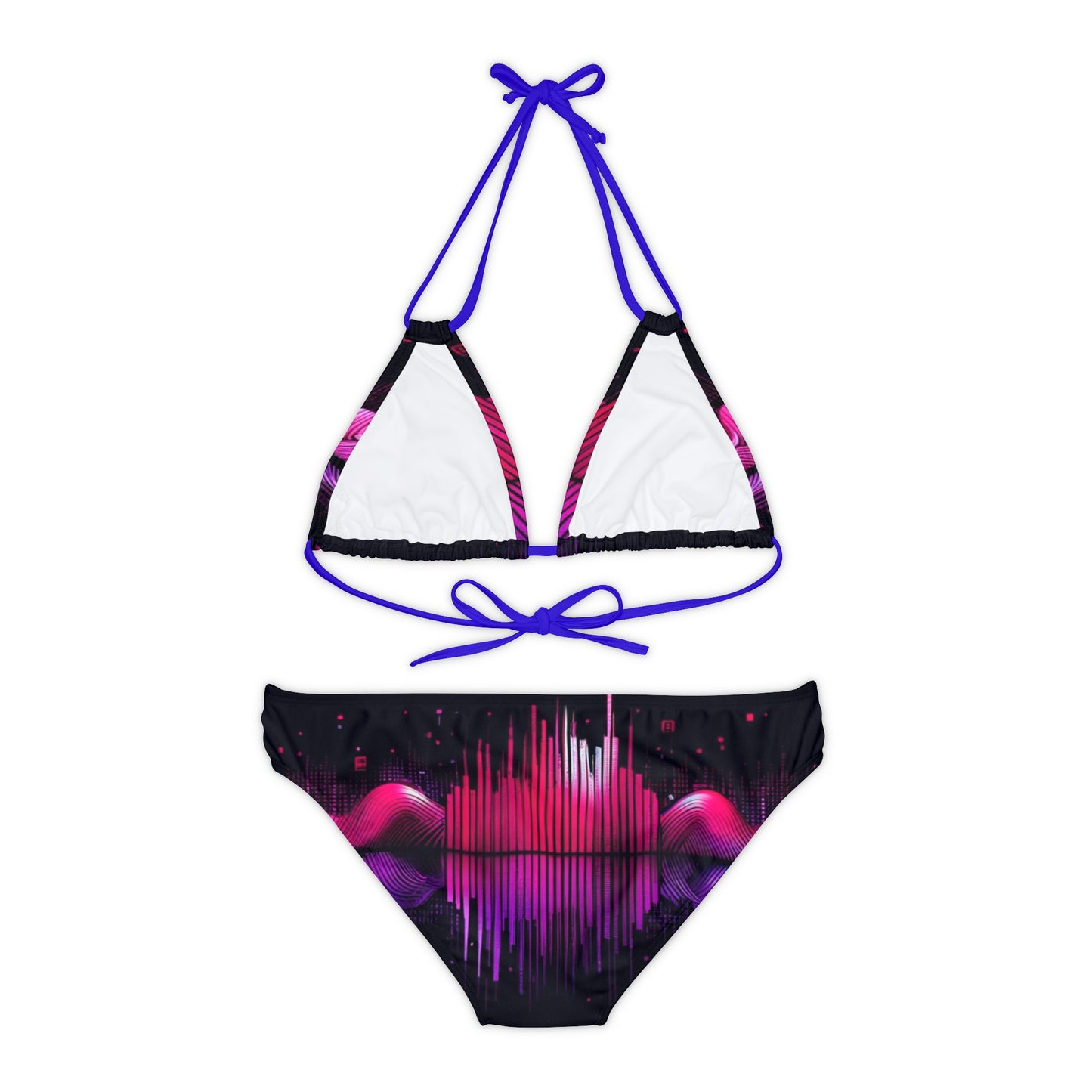 Vidiac Strappy Bikini Set (AOP) Dark