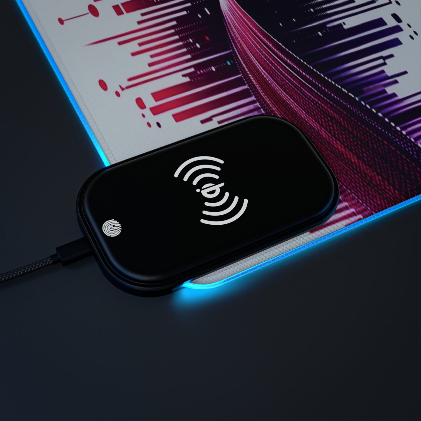 Vidiac LED Gaming Mouse Pad White, Wireless Charging
