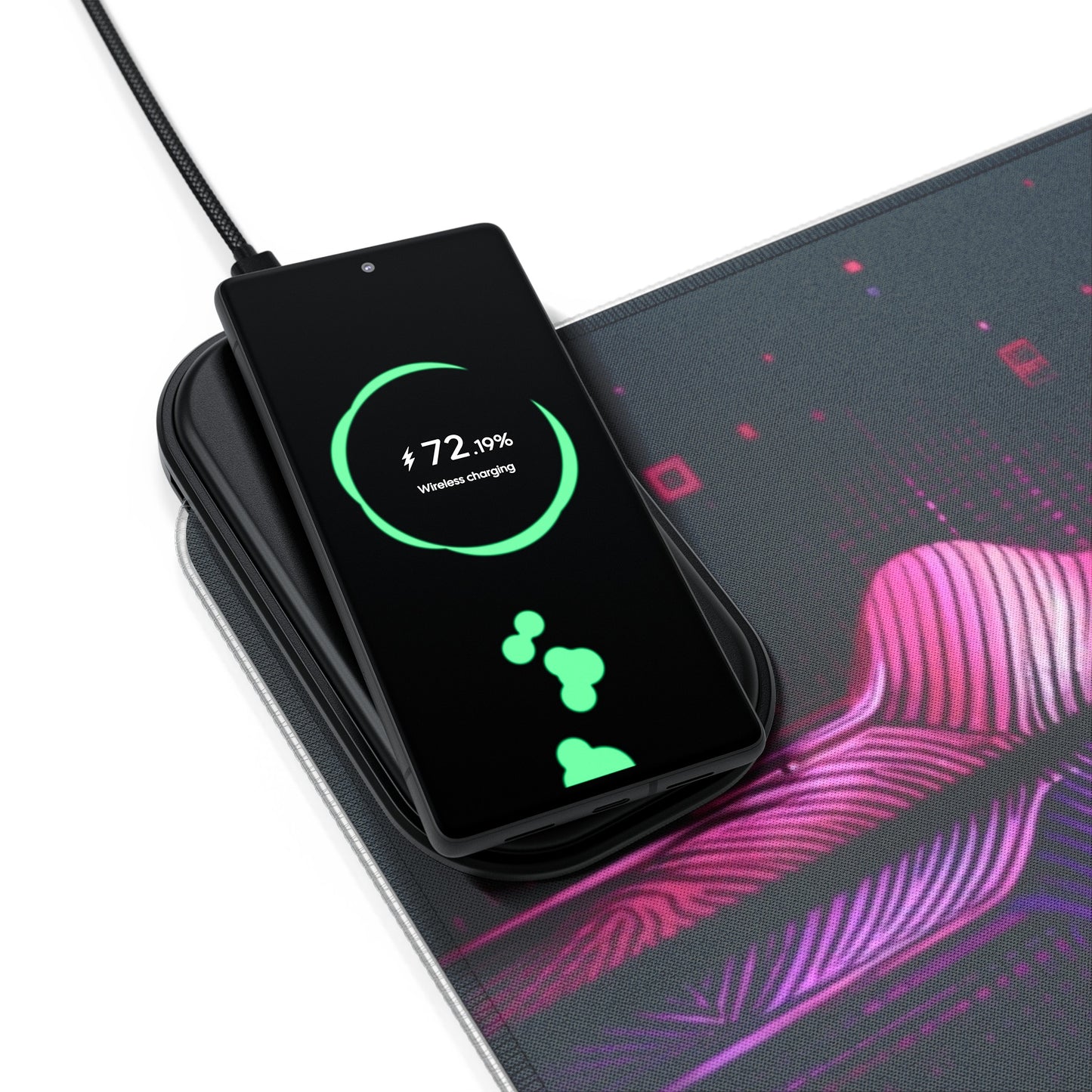 Vidiac LED Gaming Mouse Pad Dark, Wireless Charging