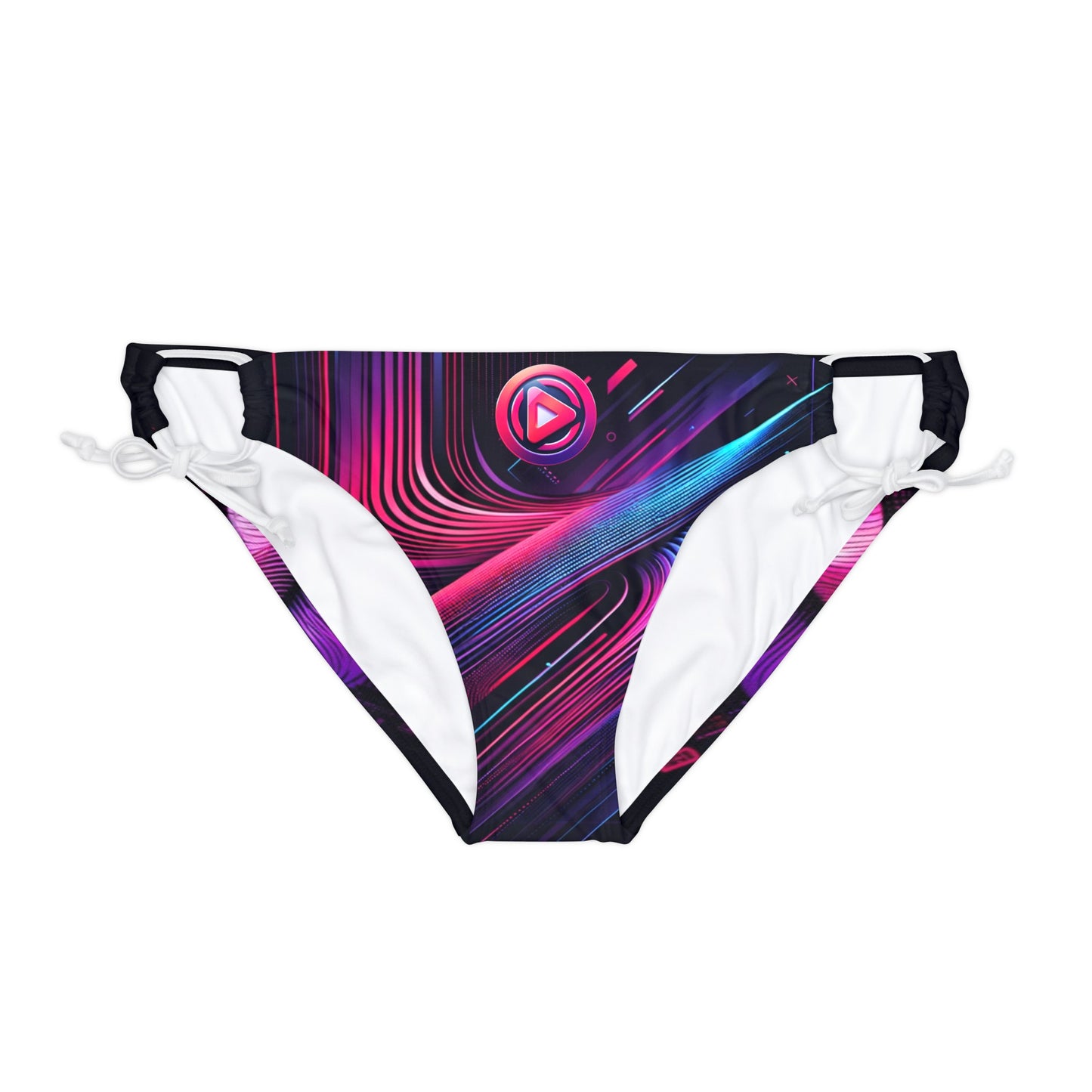 Vidiac Loop Tie Side Bikini Bottom (AOP) Dark
