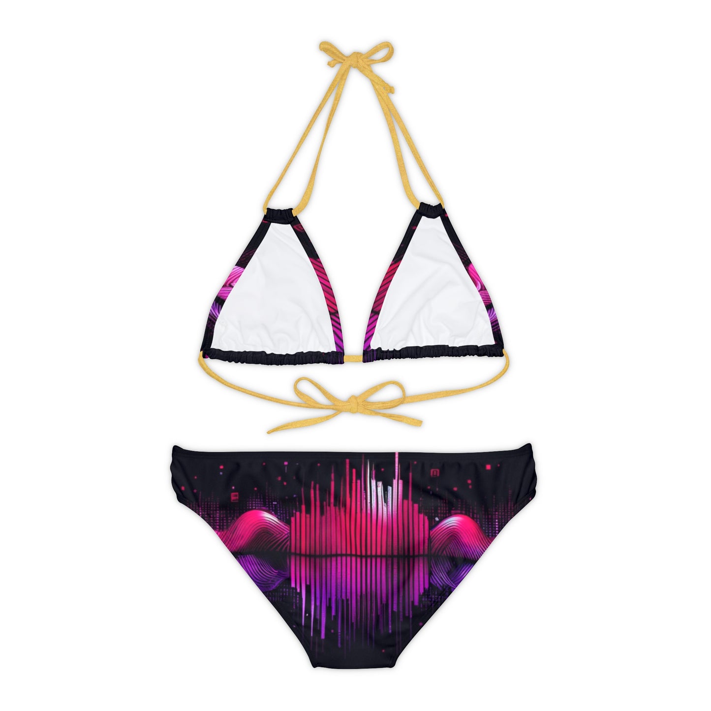 Vidiac Strappy Bikini Set (AOP) Dark