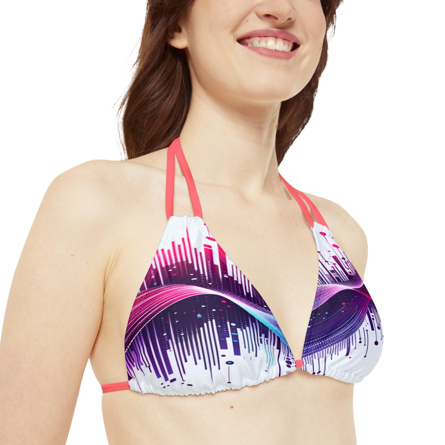 Vidiac Strappy Triangle Bikini Top (AOP) Light