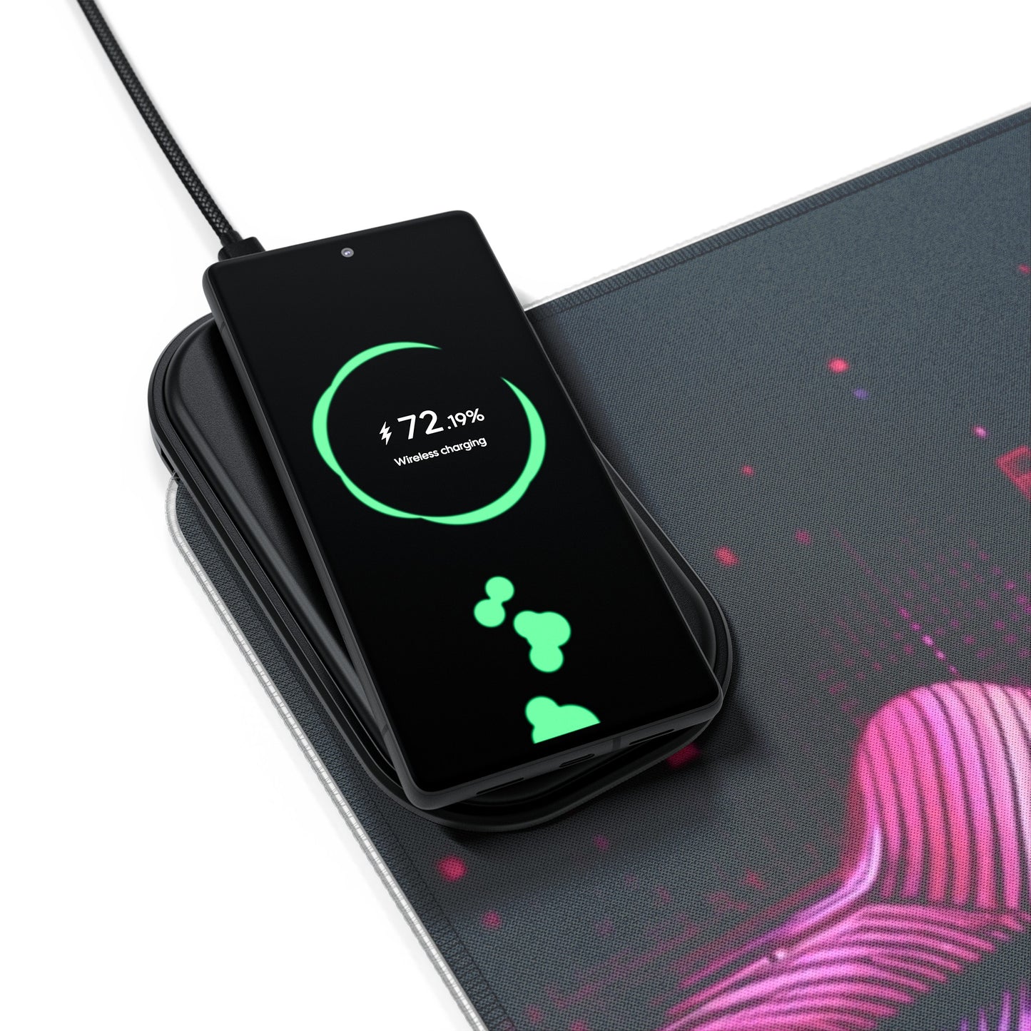 Vidiac LED Gaming Mouse Pad Dark, Wireless Charging