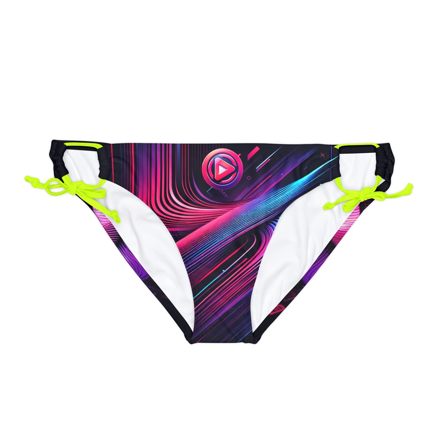 Vidiac Loop Tie Side Bikini Bottom (AOP) Dark