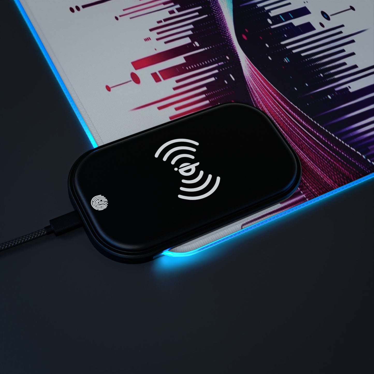 Vidiac LED Gaming Mouse Pad White, Wireless Charging