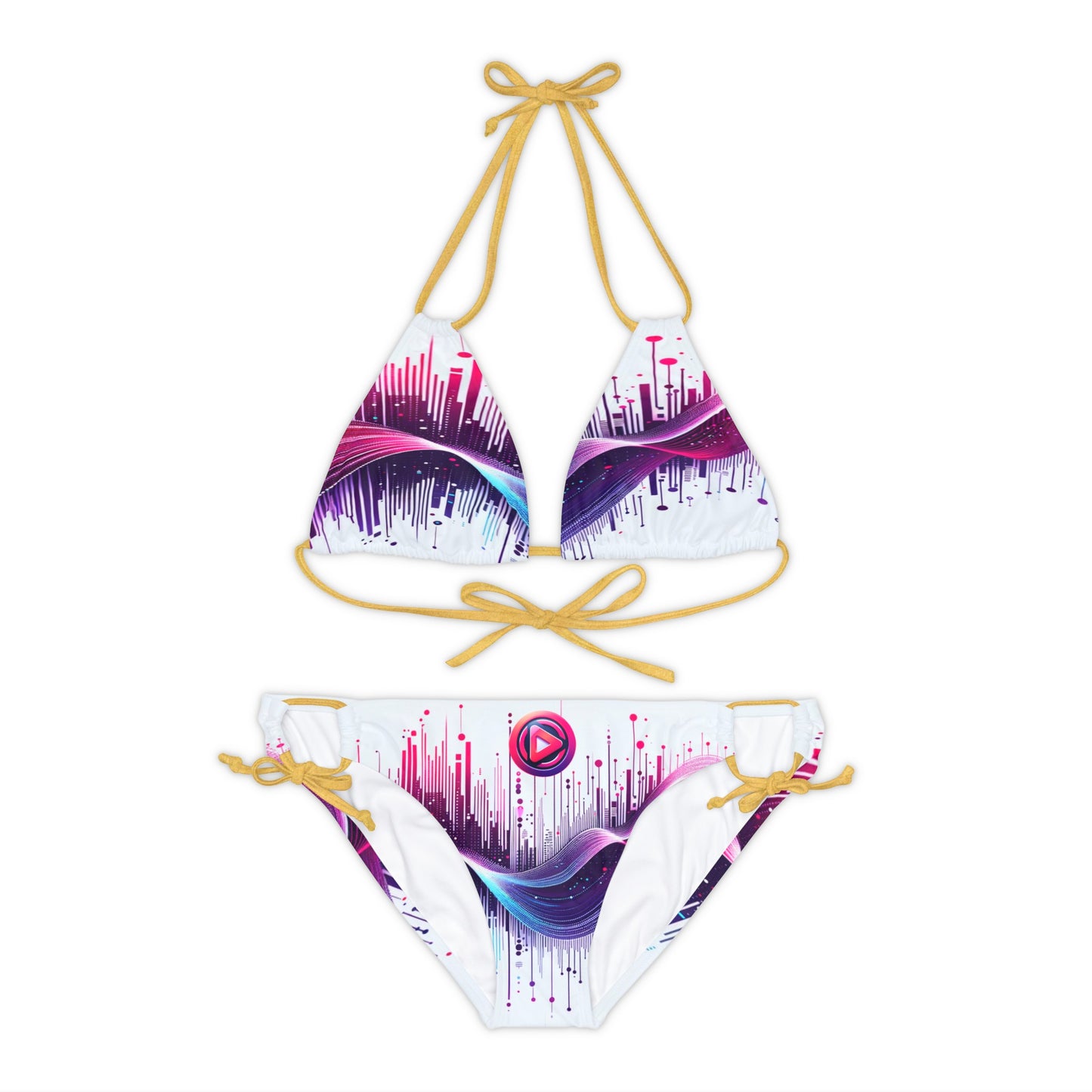 Vidiac Strappy Bikini Set (AOP) Light