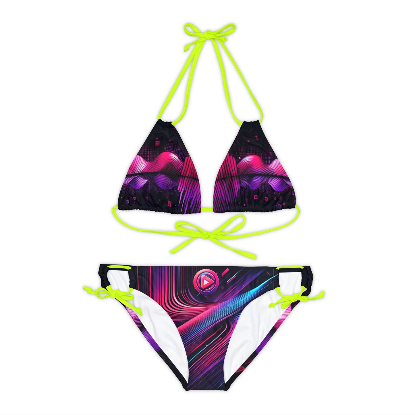 Vidiac Strappy Bikini Set (AOP) Dark