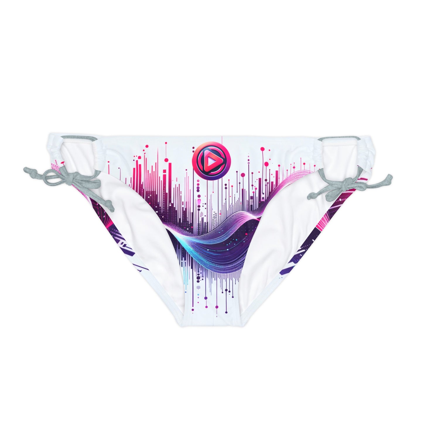 Vidiac Loop Tie Side Bikini Bottom (AOP) Light