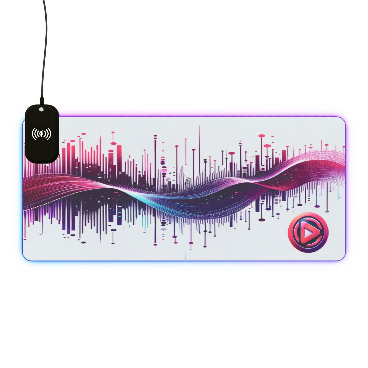 Vidiac LED Gaming Mouse Pad White, Wireless Charging