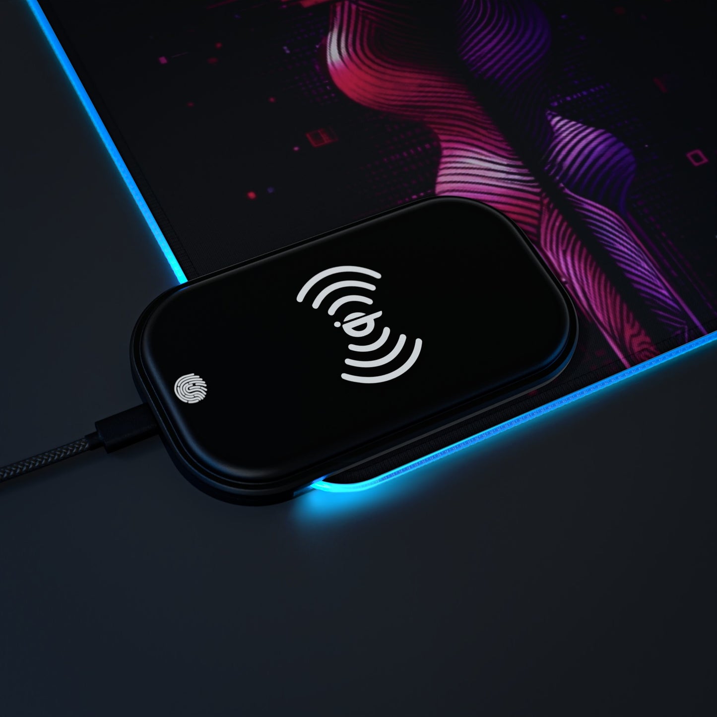 Vidiac LED Gaming Mouse Pad Dark, Wireless Charging