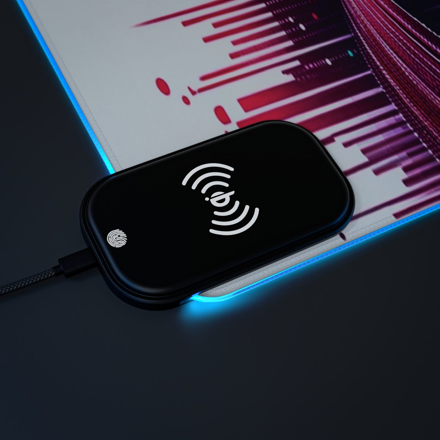 Vidiac LED Gaming Mouse Pad White, Wireless Charging