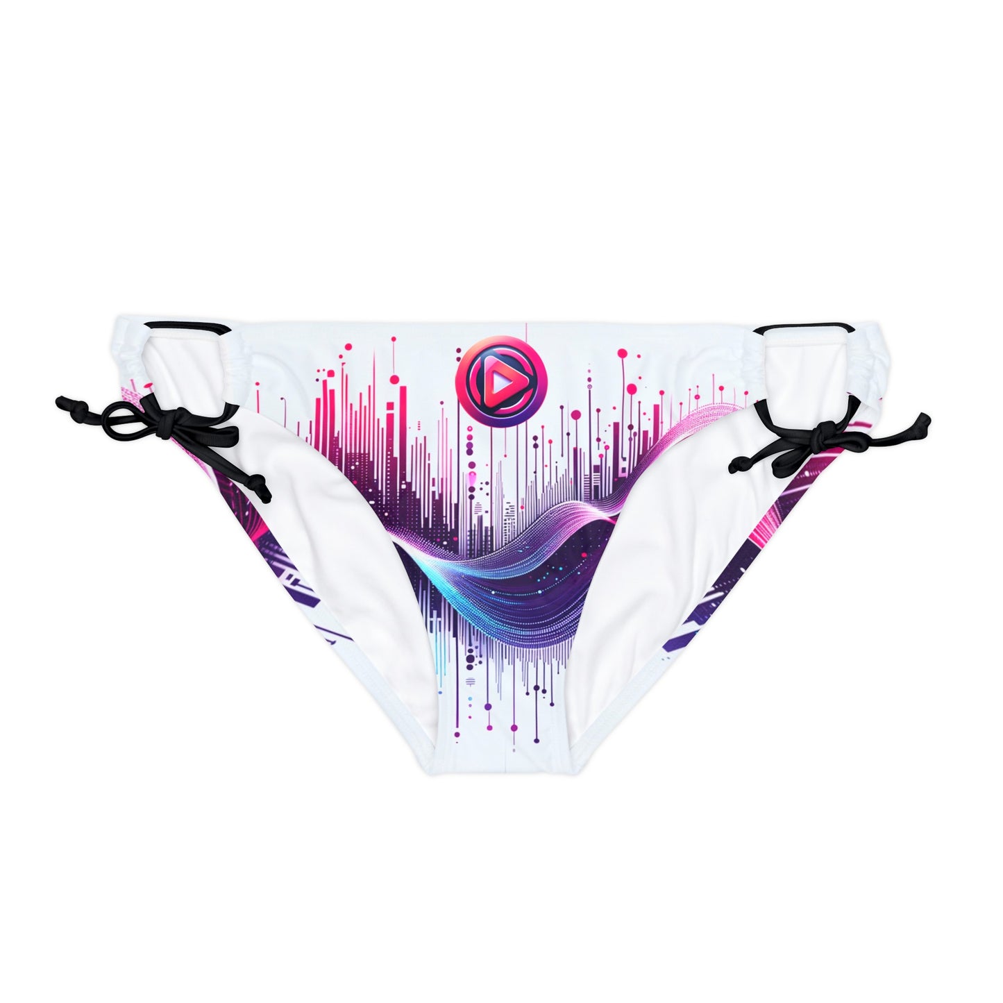 Vidiac Loop Tie Side Bikini Bottom (AOP) Light