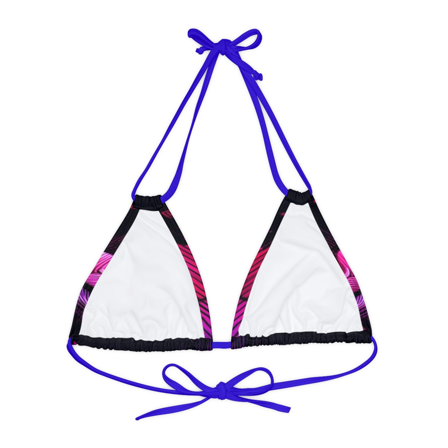 Vidiac Strappy Triangle Bikini Top (AOP) Dark
