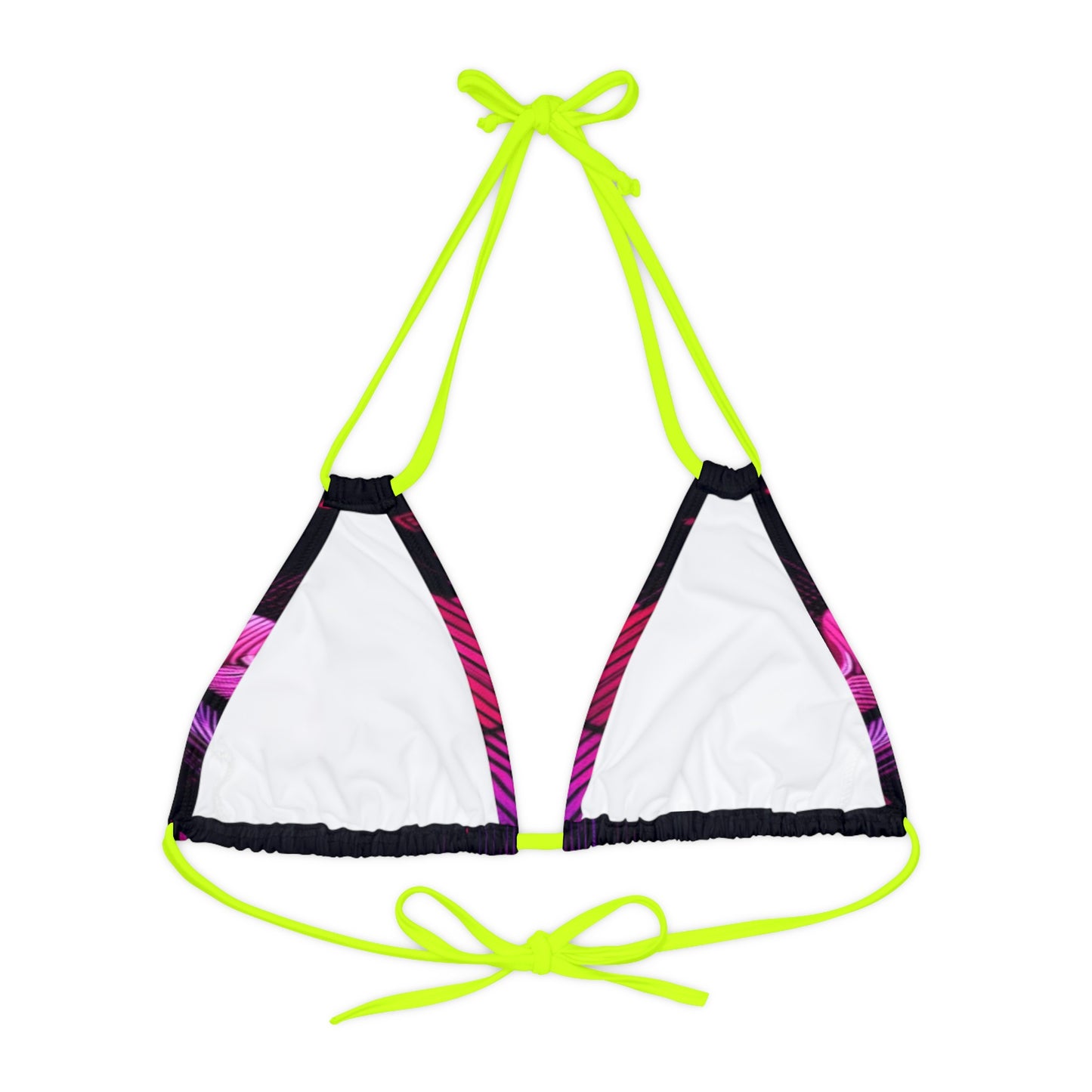 Vidiac Strappy Triangle Bikini Top (AOP) Dark