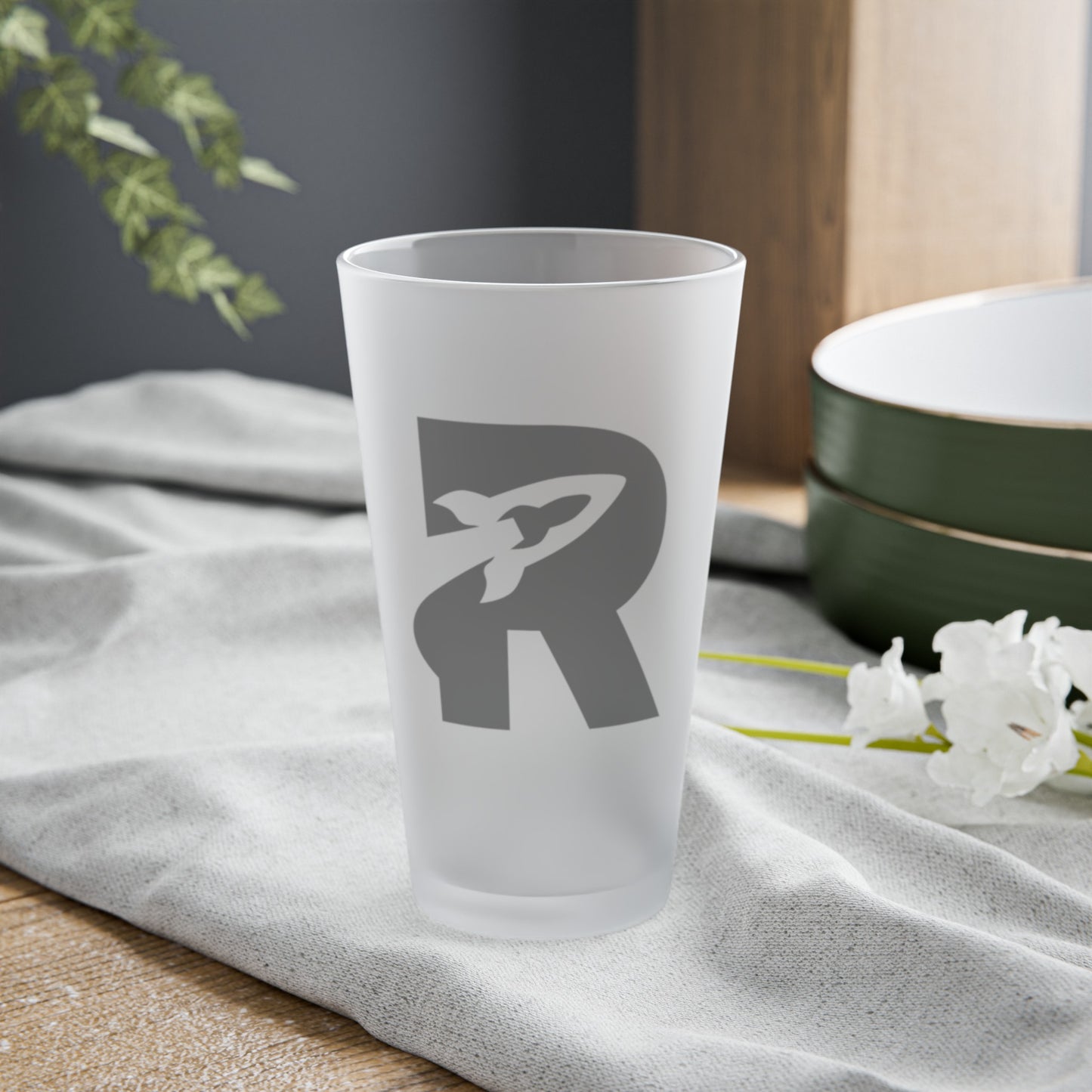RocketFi Frosted Pint Glass, 16oz