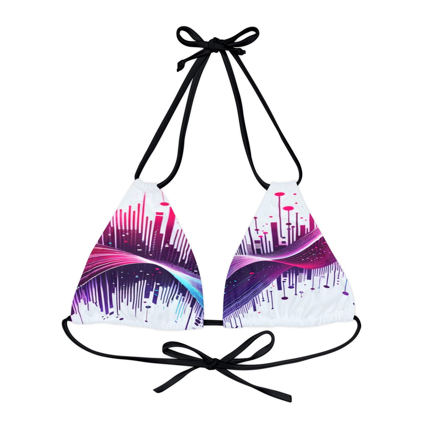 Vidiac Strappy Triangle Bikini Top (AOP) Light