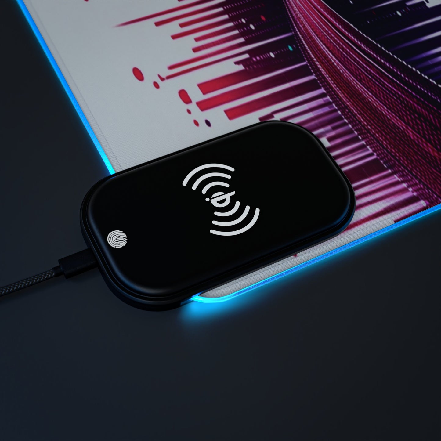 Vidiac LED Gaming Mouse Pad White, Wireless Charging