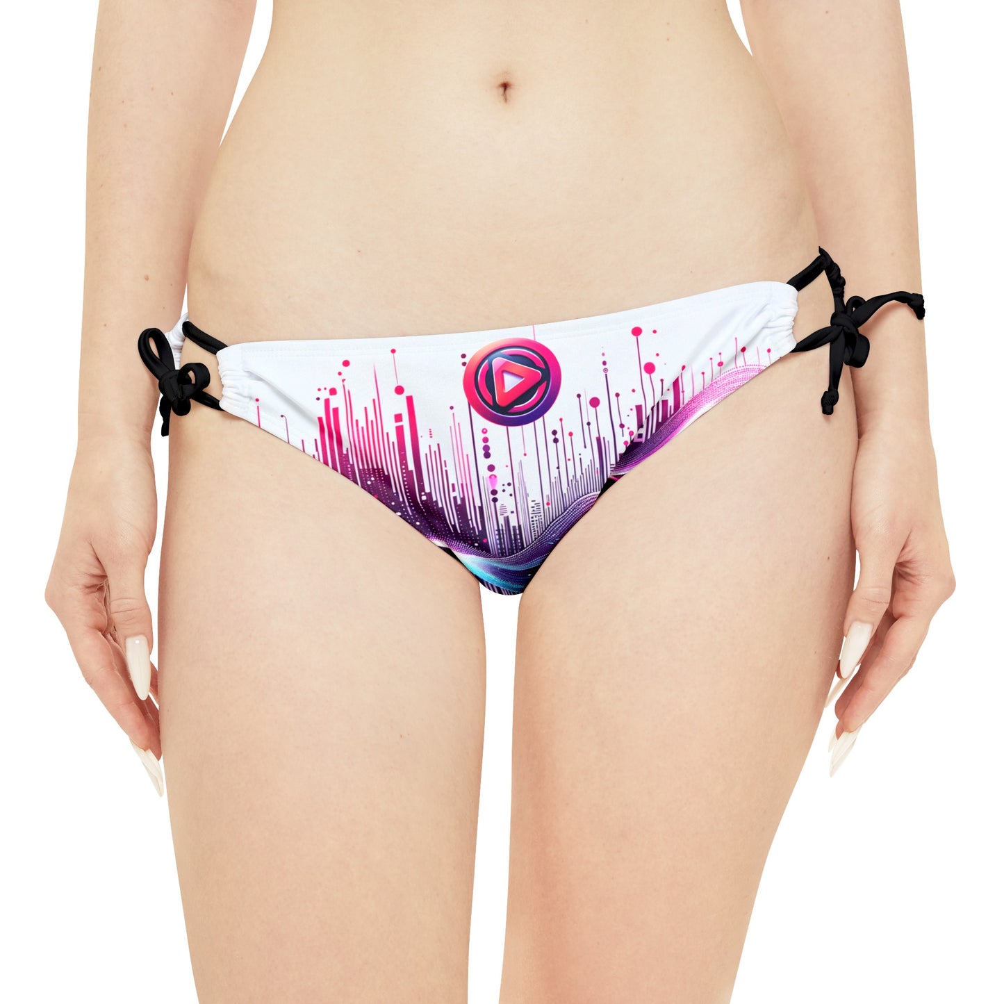 Vidiac Loop Tie Side Bikini Bottom (AOP) Light