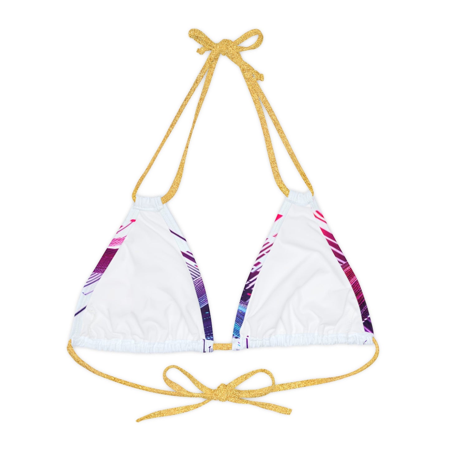 Vidiac Strappy Triangle Bikini Top (AOP) Light