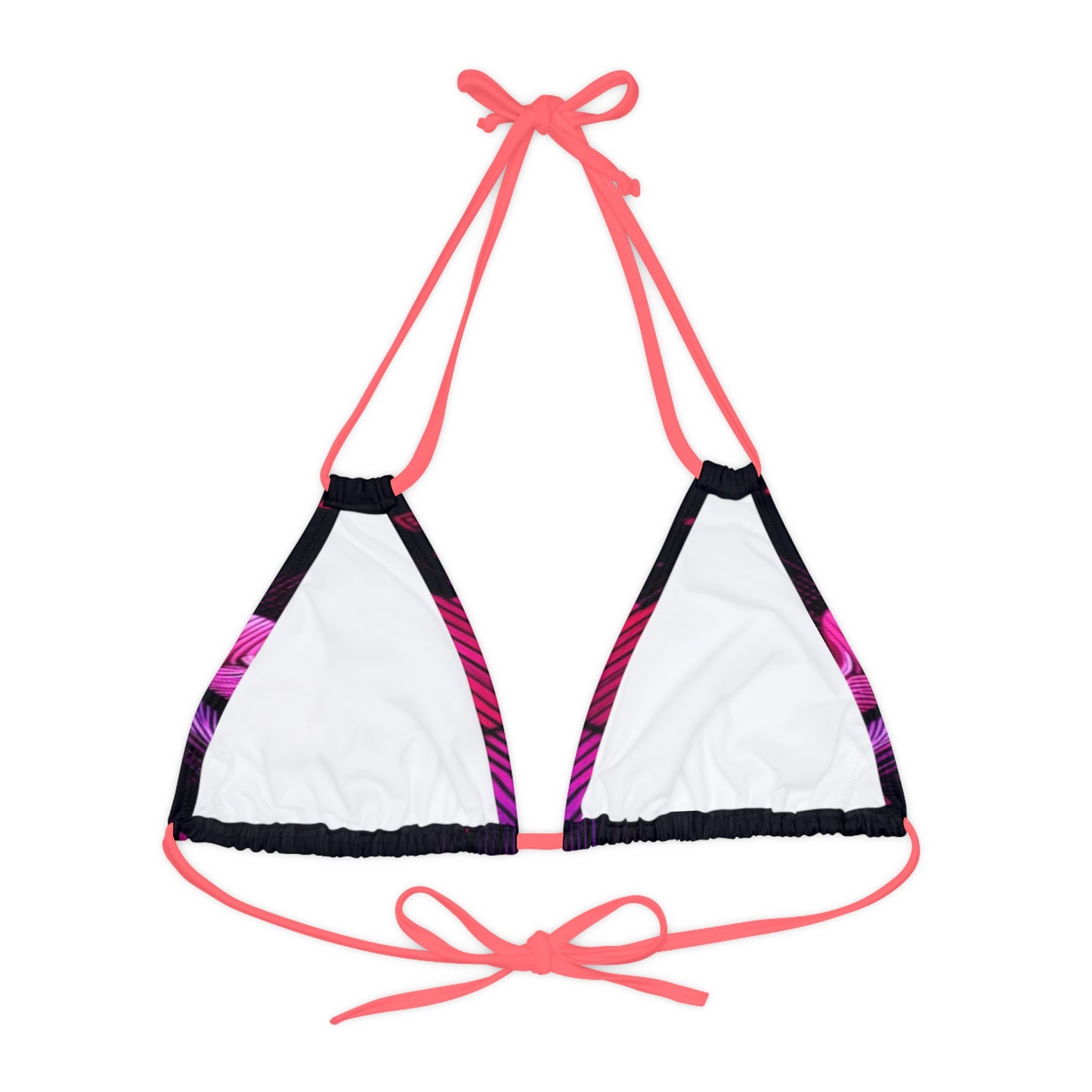 Vidiac Strappy Triangle Bikini Top (AOP) Dark