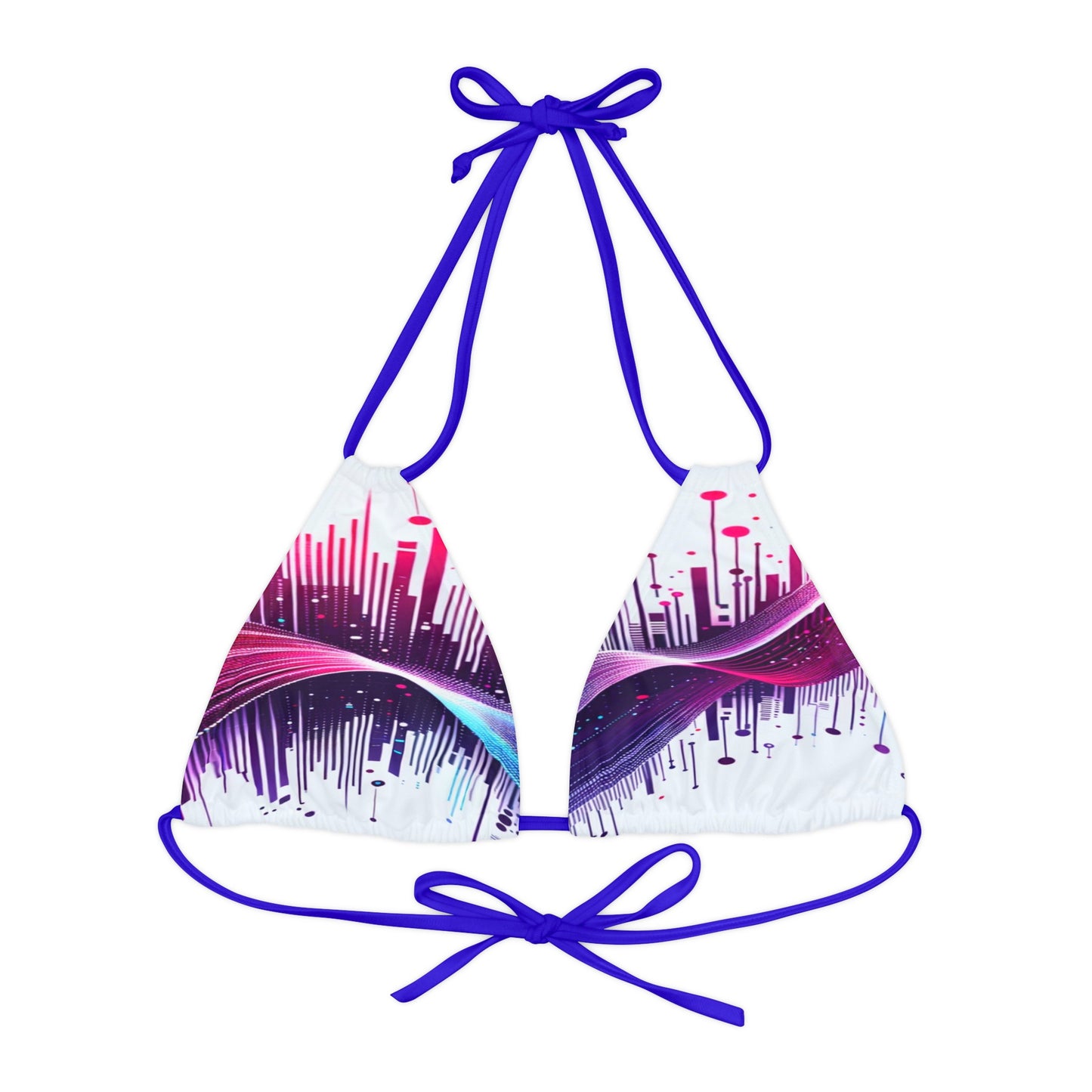 Vidiac Strappy Triangle Bikini Top (AOP) Light
