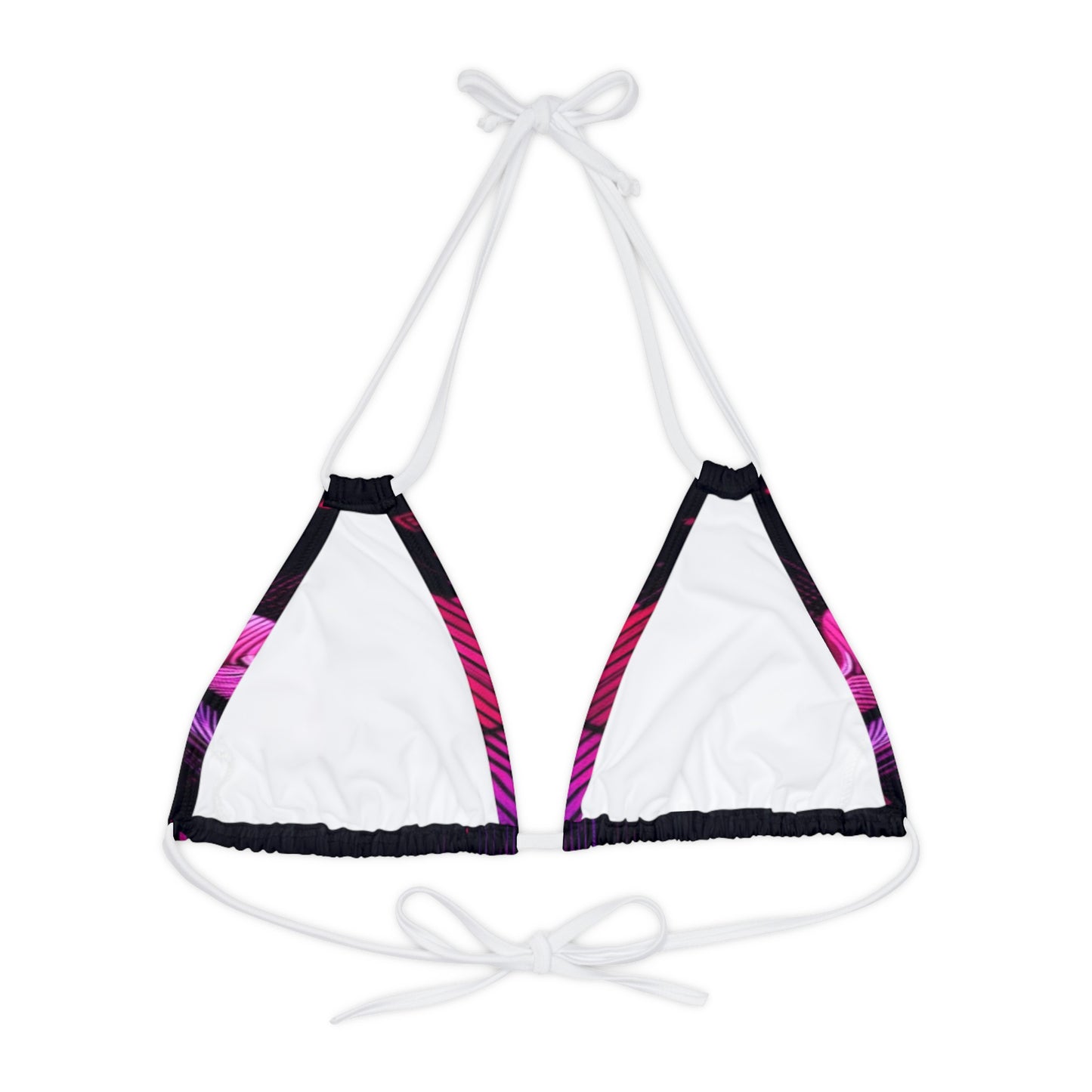 Vidiac Strappy Triangle Bikini Top (AOP) Dark
