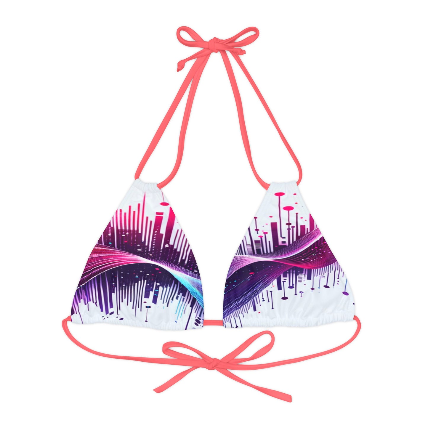 Vidiac Strappy Triangle Bikini Top (AOP) Light