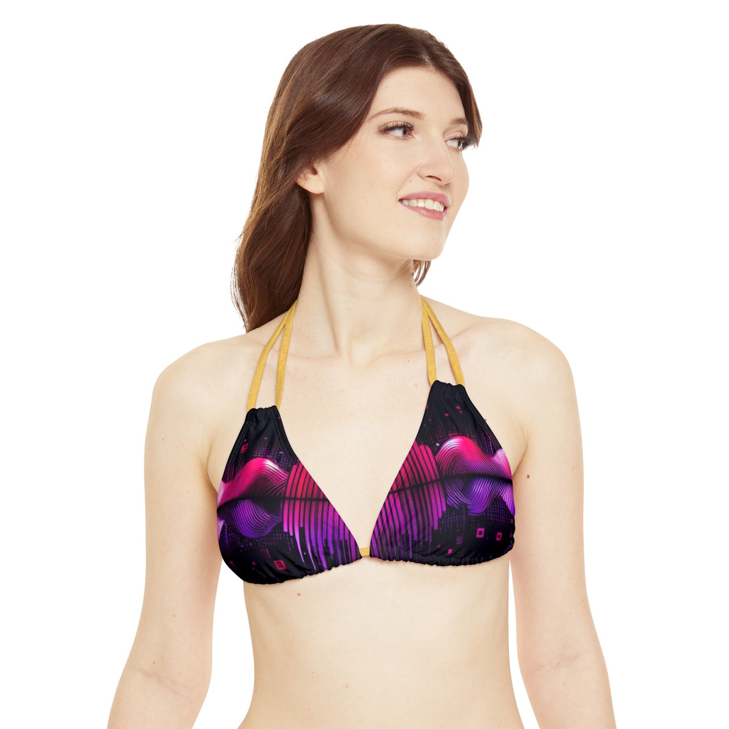 Vidiac Strappy Bikini Set (AOP) Dark