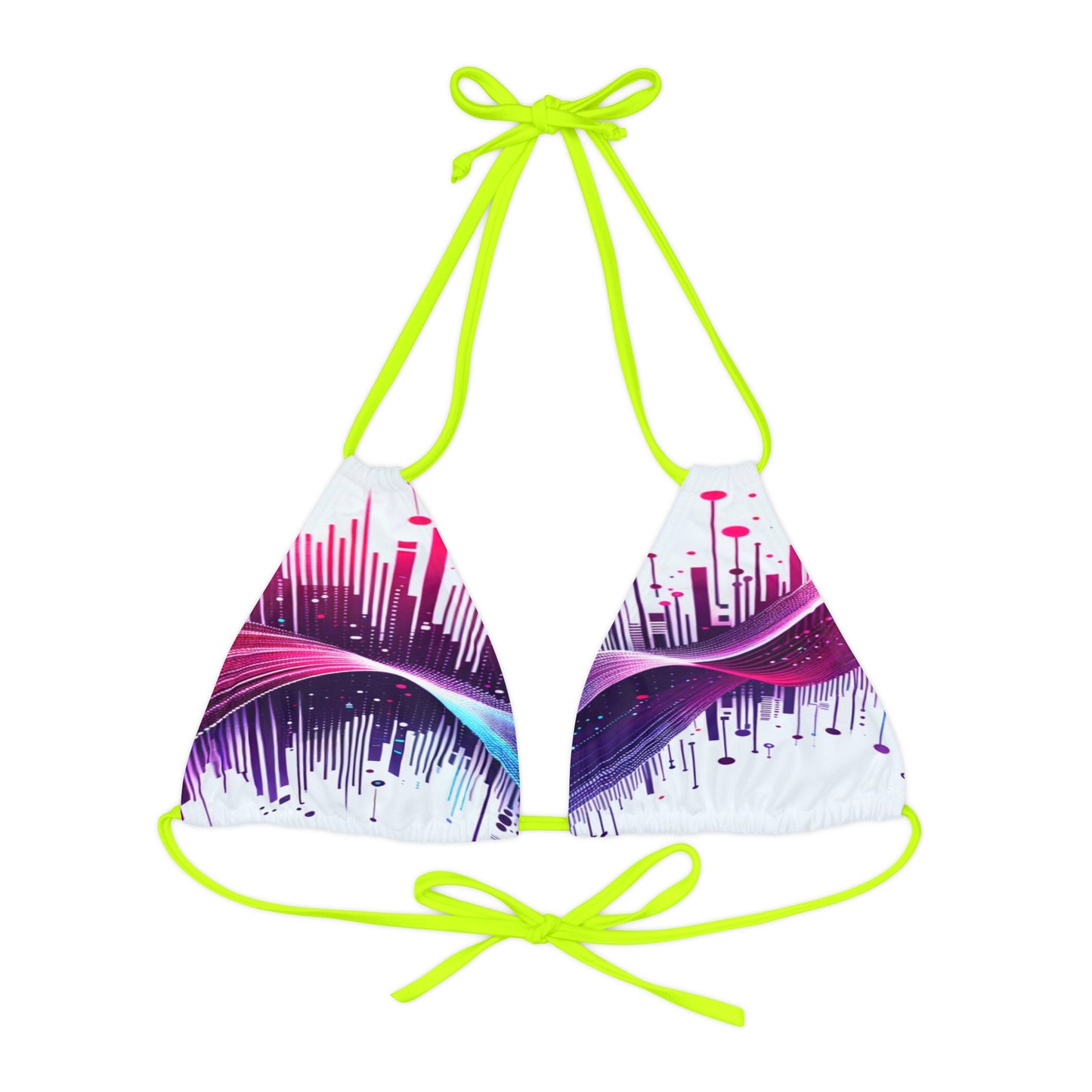 Vidiac Strappy Triangle Bikini Top (AOP) Light