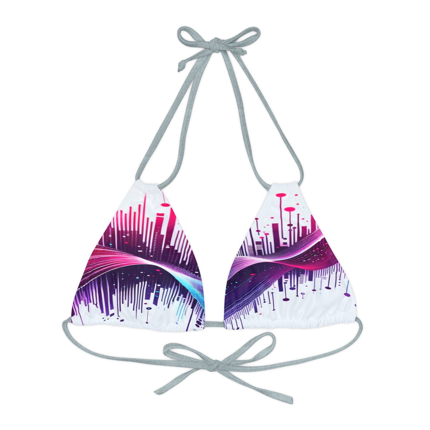 Vidiac Strappy Triangle Bikini Top (AOP) Light