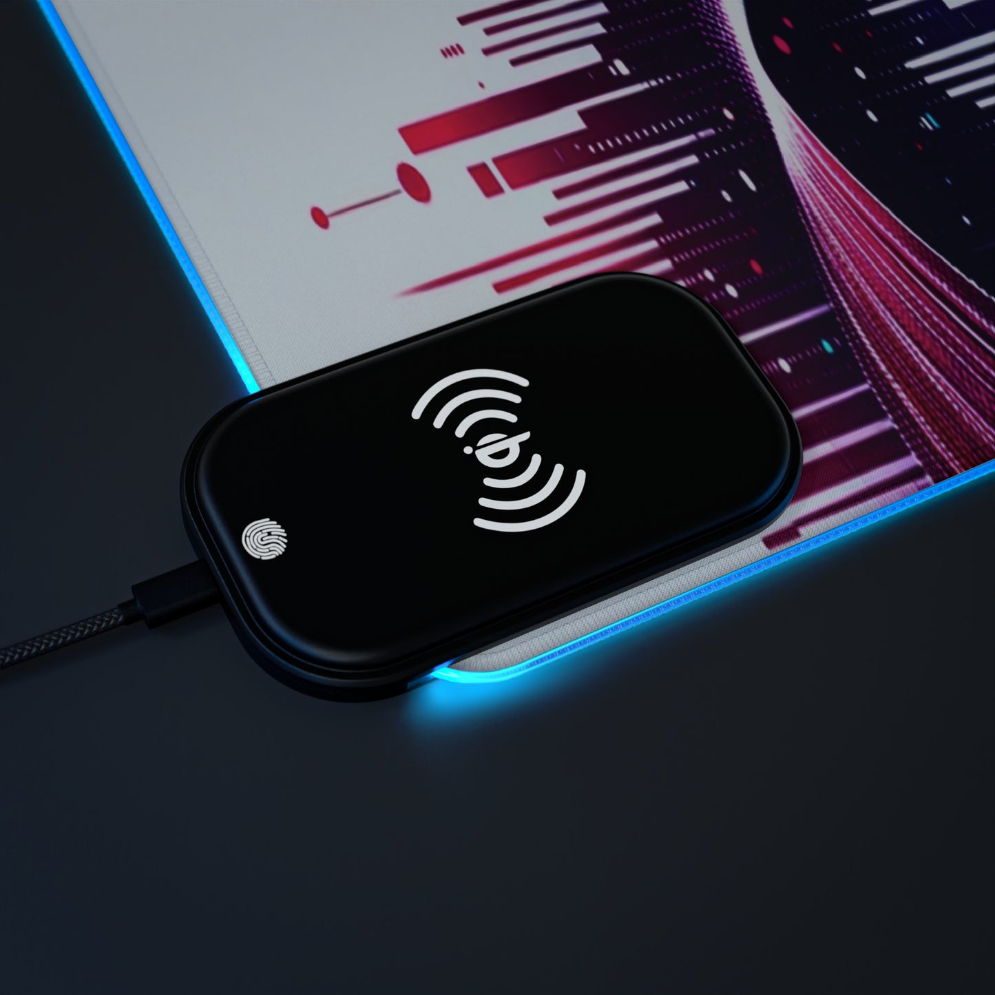 Vidiac LED Gaming Mouse Pad White, Wireless Charging