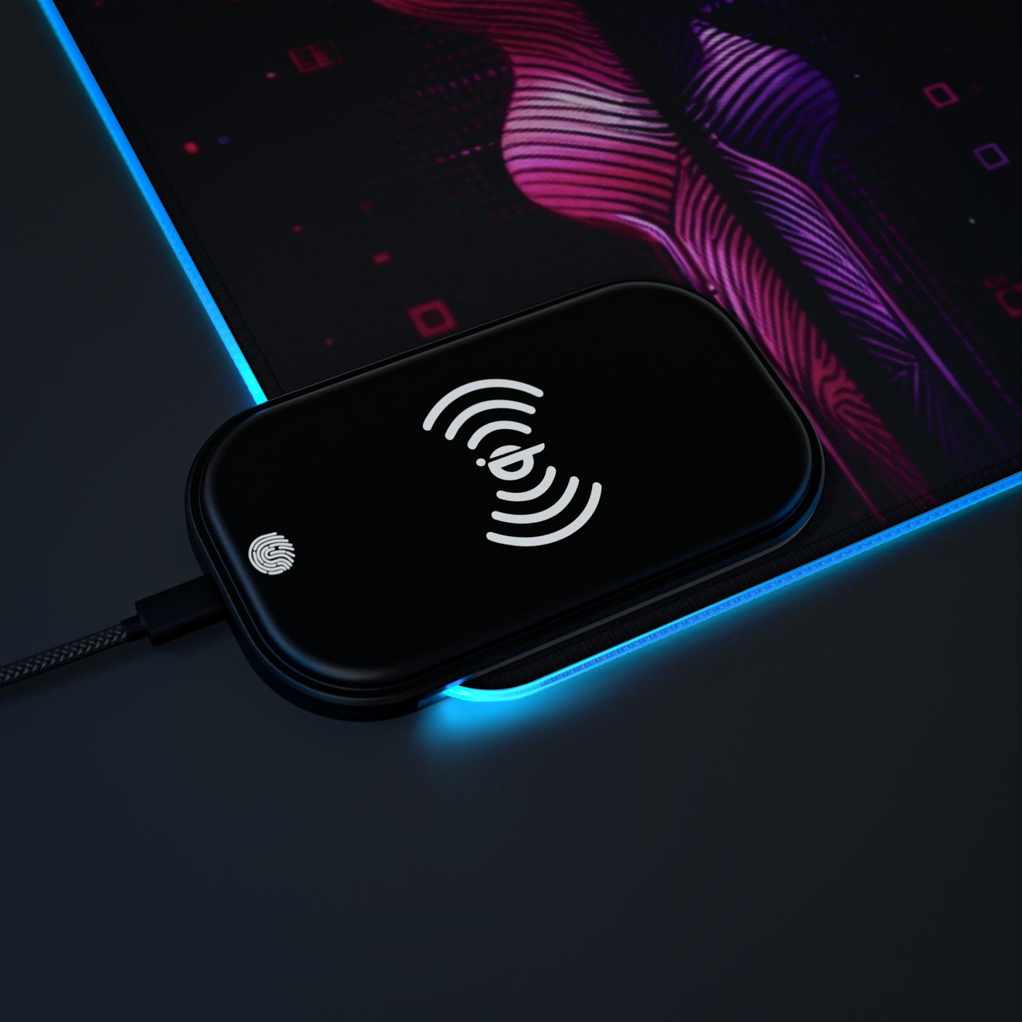 Vidiac LED Gaming Mouse Pad Dark, Wireless Charging