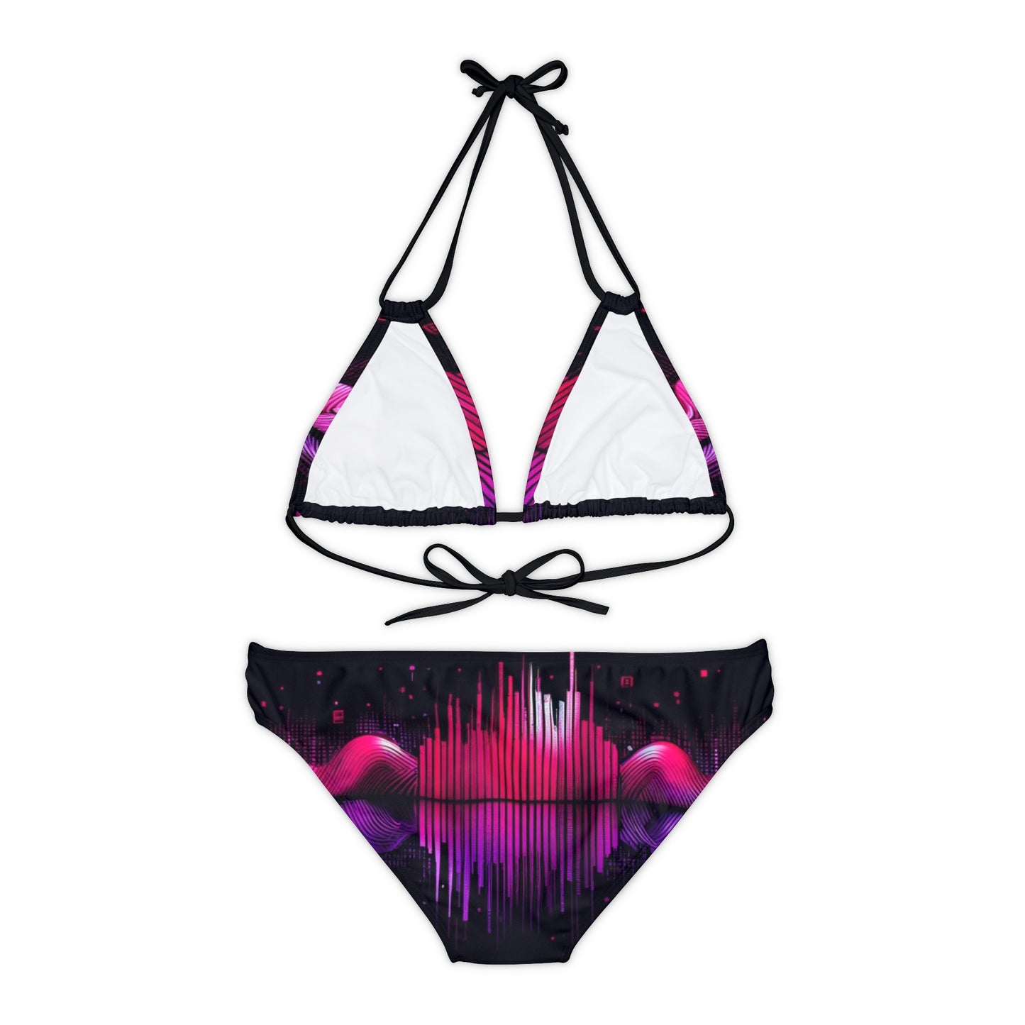Vidiac Strappy Bikini Set (AOP) Dark