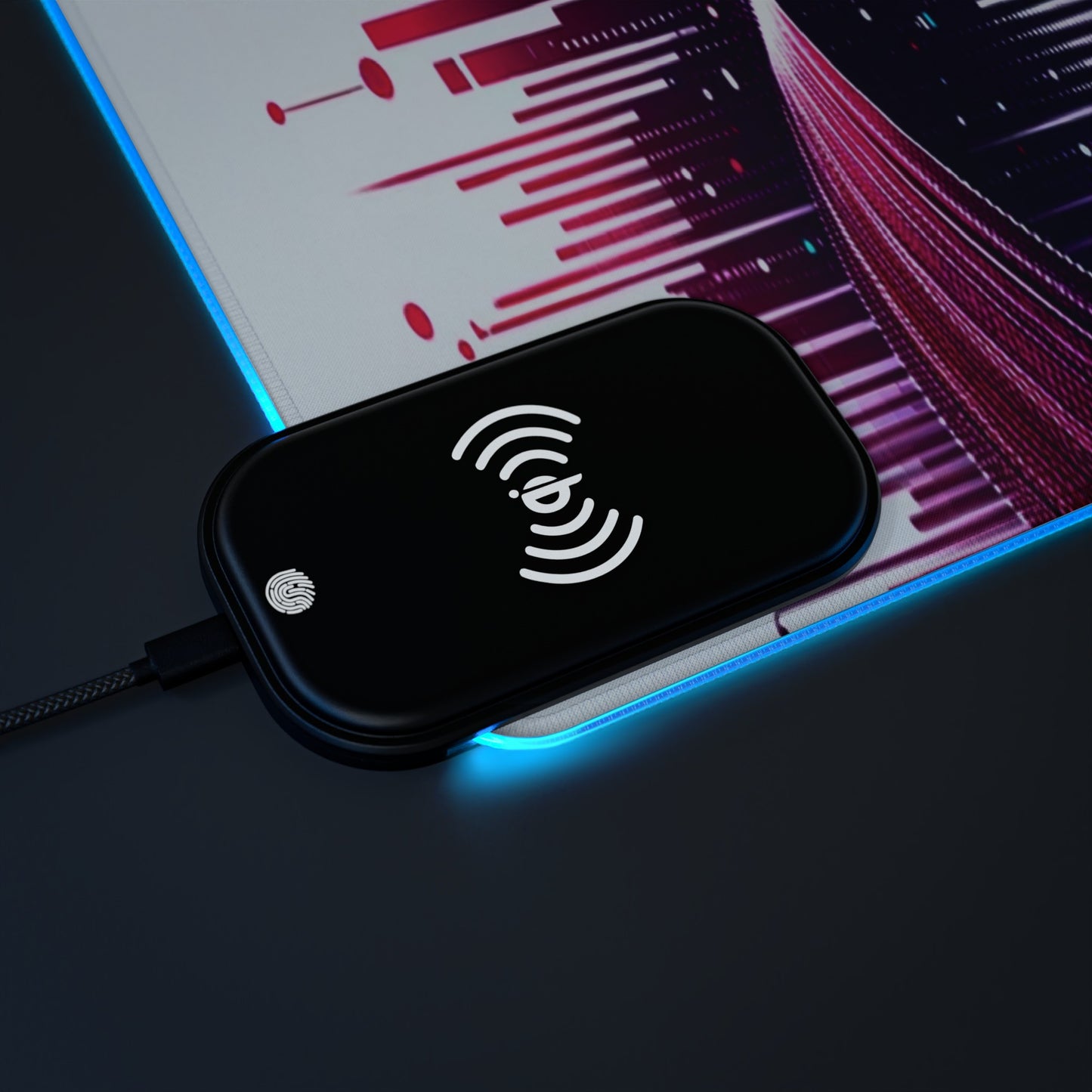 Vidiac LED Gaming Mouse Pad White, Wireless Charging