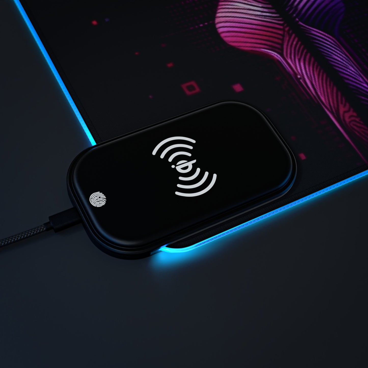 Vidiac LED Gaming Mouse Pad Dark, Wireless Charging