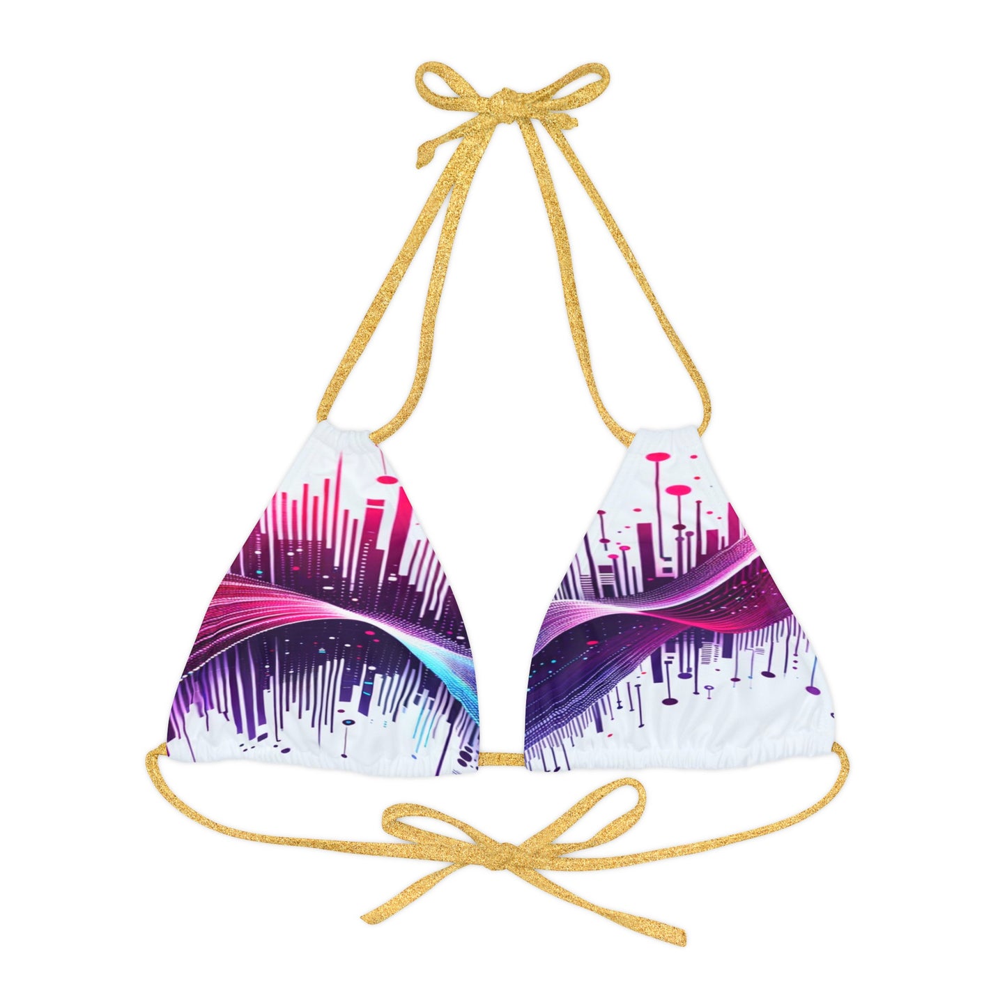 Vidiac Strappy Triangle Bikini Top (AOP) Light