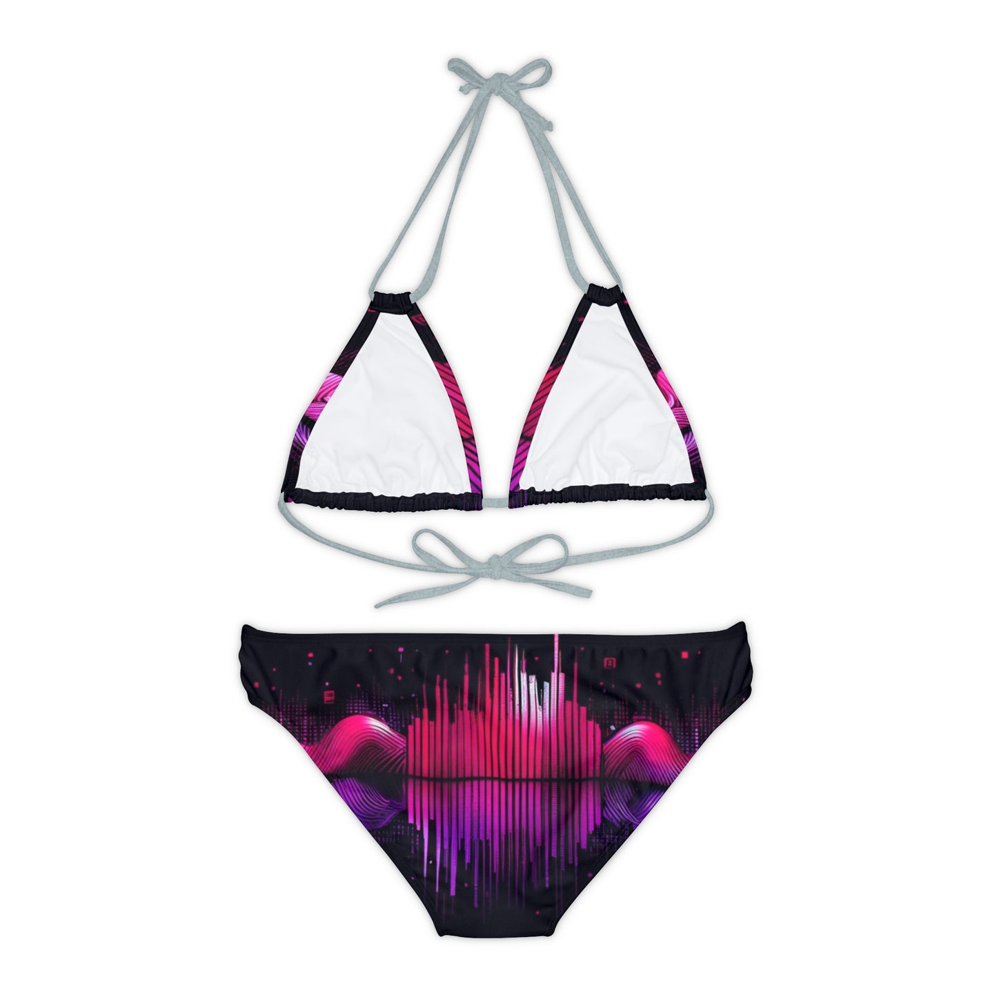 Vidiac Strappy Bikini Set (AOP) Dark