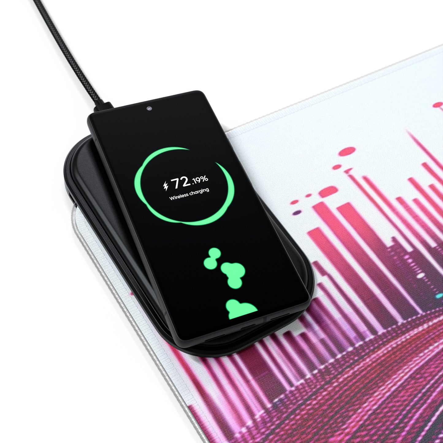 Vidiac LED Gaming Mouse Pad White, Wireless Charging