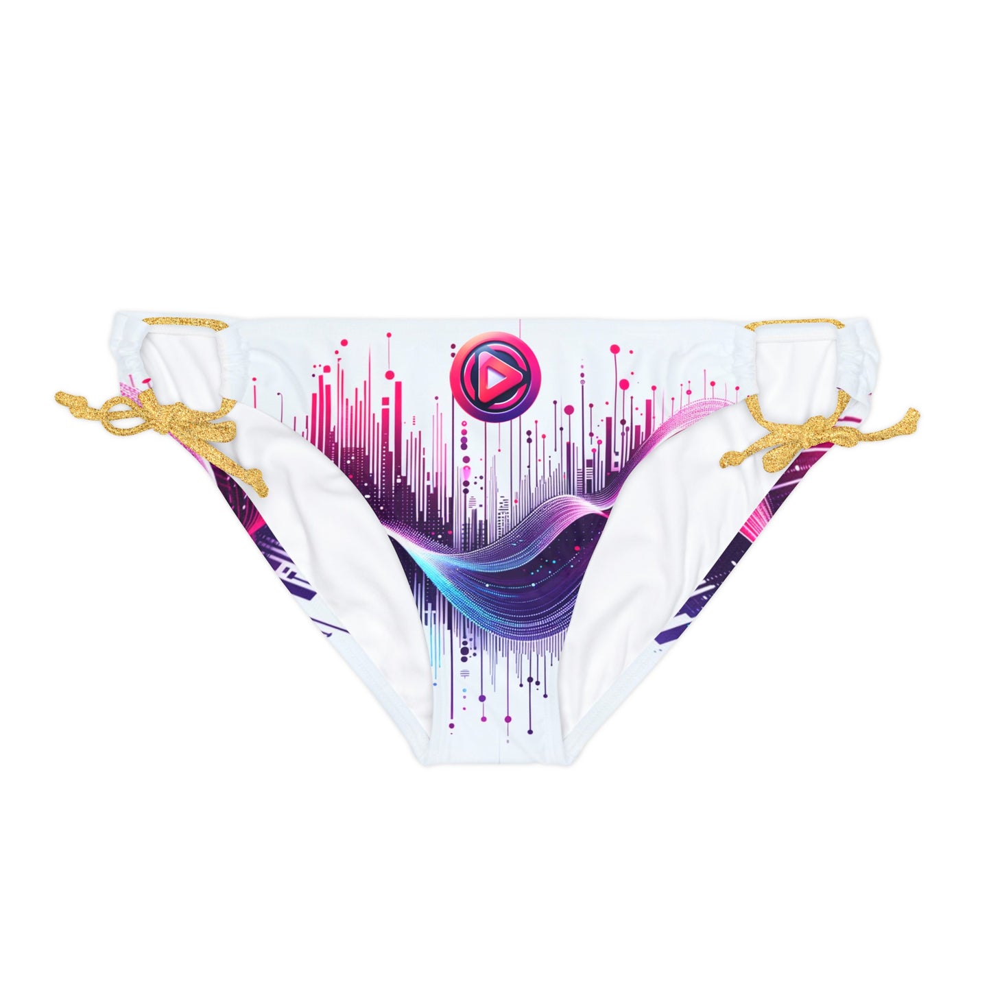 Vidiac Loop Tie Side Bikini Bottom (AOP) Light